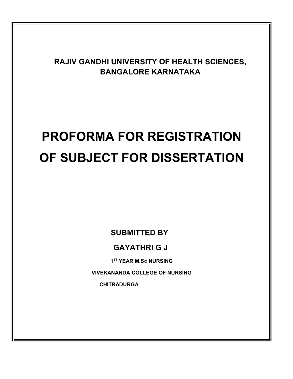 Proforma for Registration of Subject for Dissertation s3