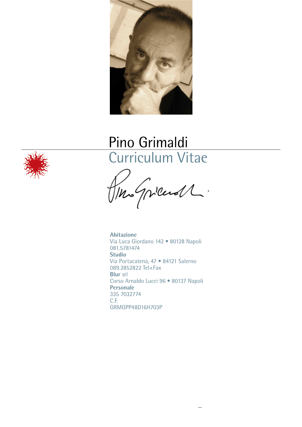 Pino Grimaldi Curriculum Vitae