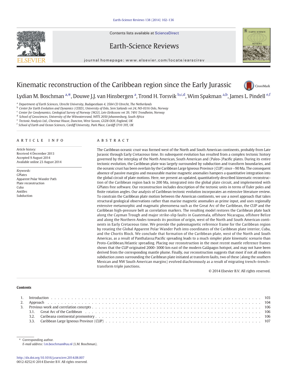 Kinematic Reconstruction of the Caribbean Region Since the Early Jurassic