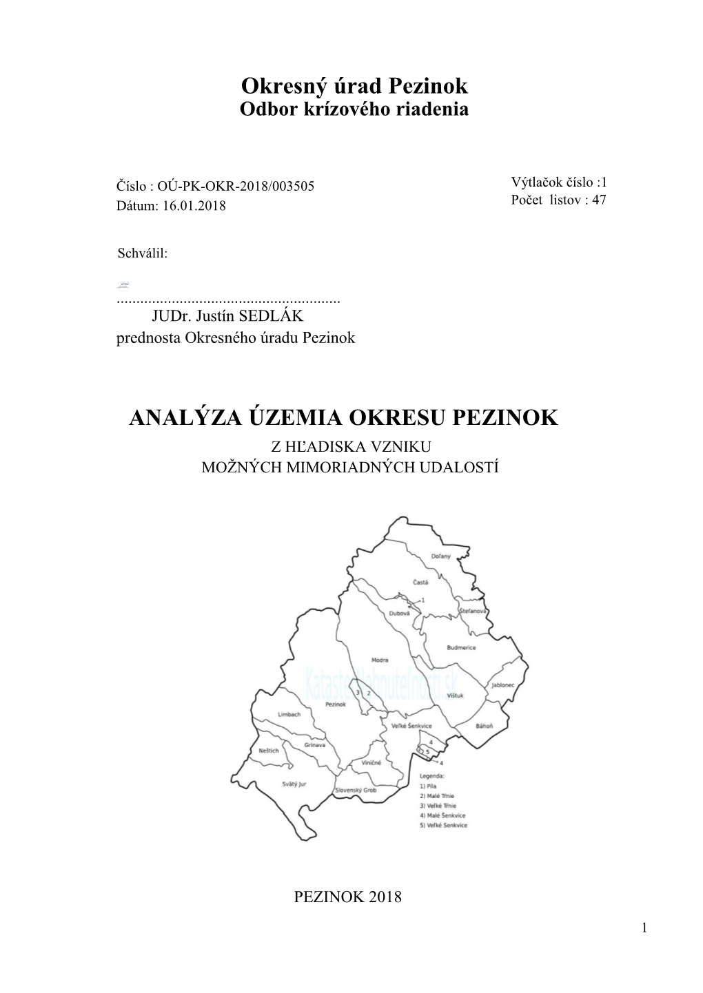 Okresný Úrad Pezinok Odbor Krízového Riadenia