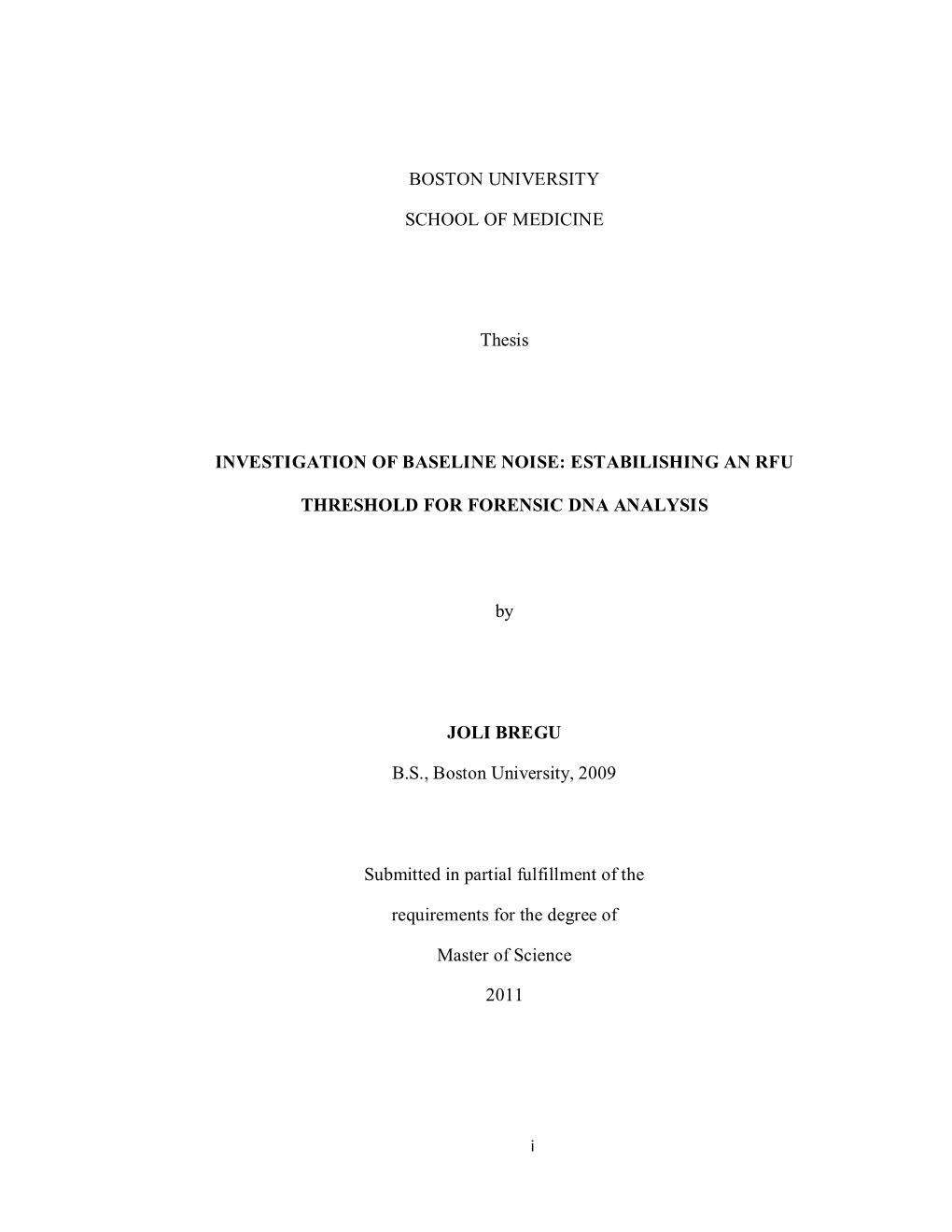 Estabilishing an Rfu Threshold for Forensic