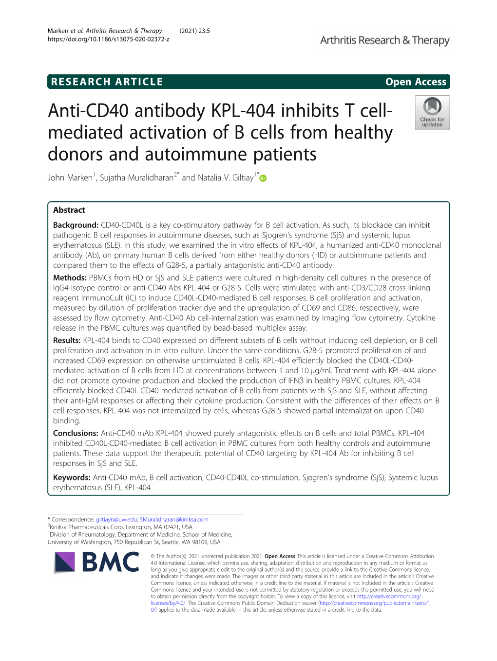 Anti-CD40 Antibody KPL-404 Inhibits T Cell