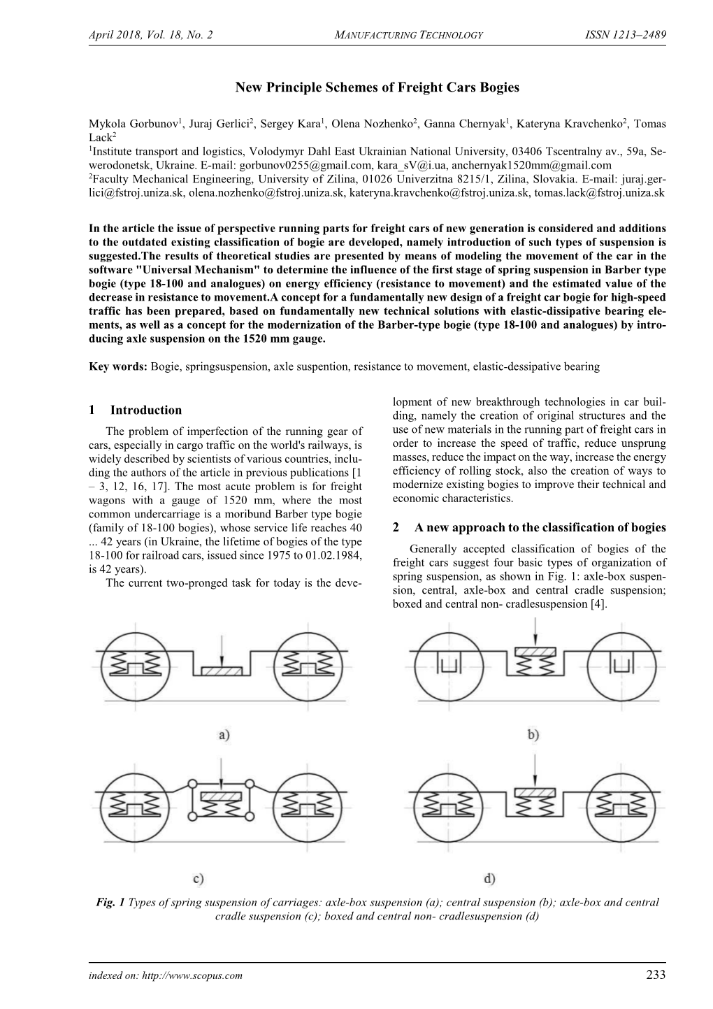 New Principle Schemes of Freight Cars Bogies