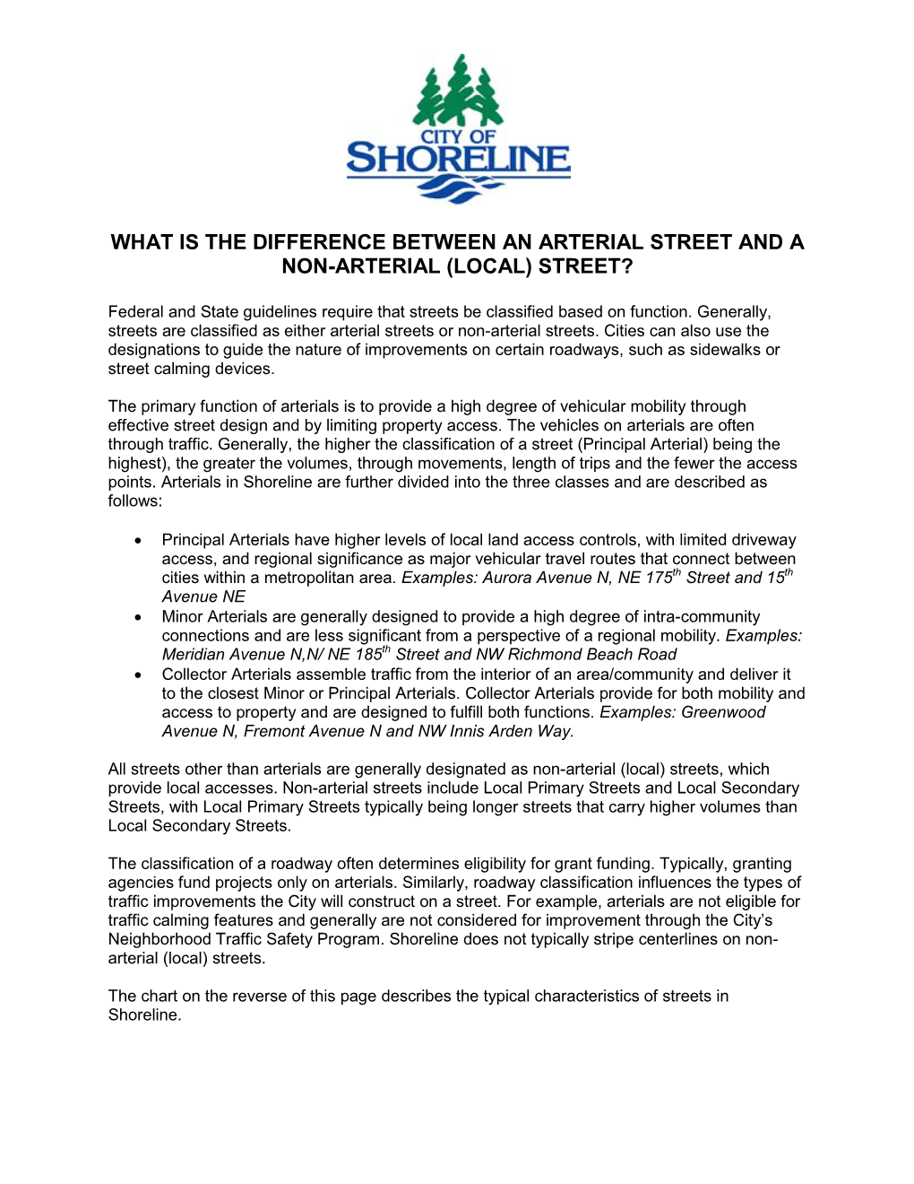 What Is the Difference Between an Arterial Street and a Non-Arterial (Local) Street?