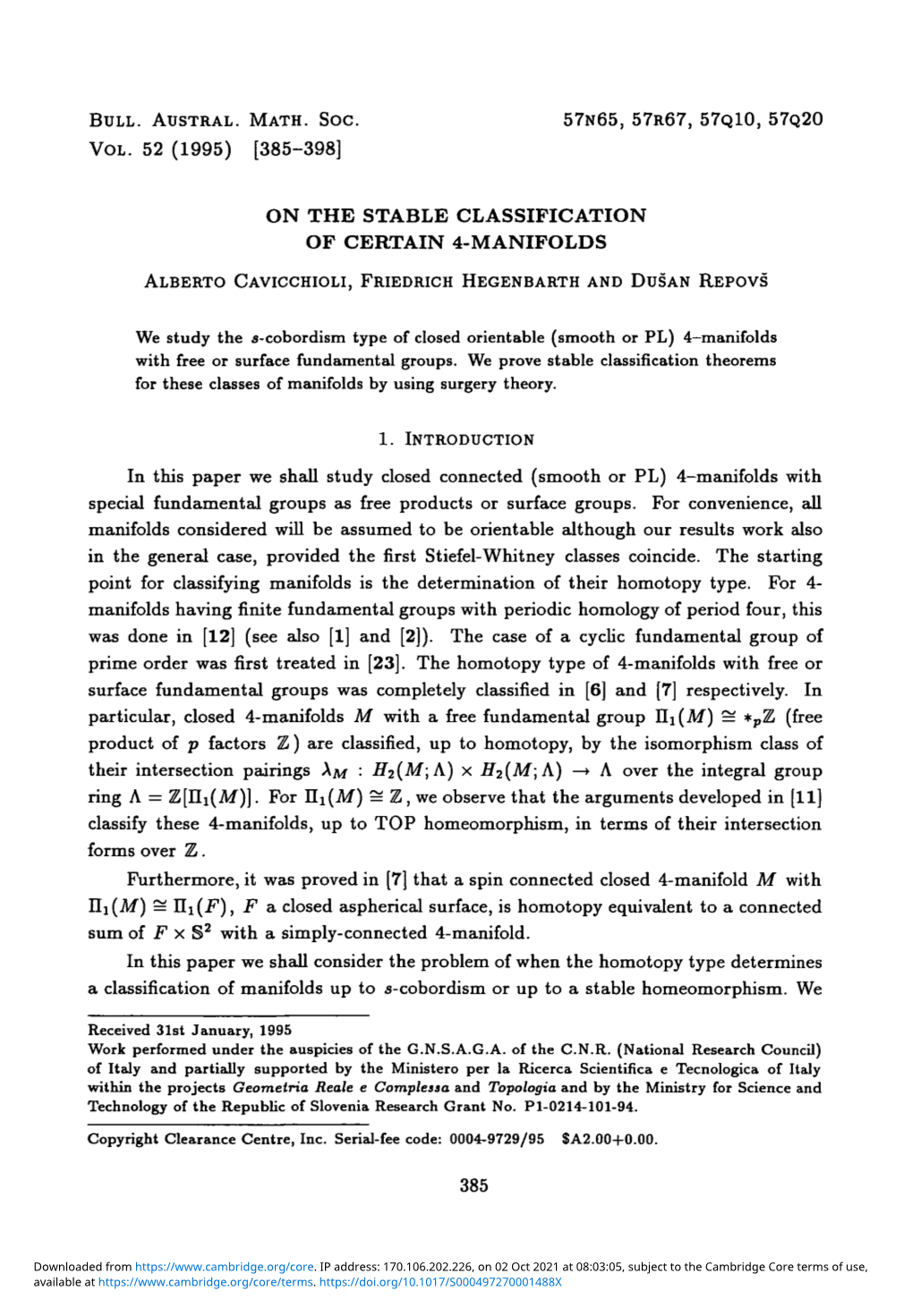 On the Stable Classification of Certain 4-Manifolds