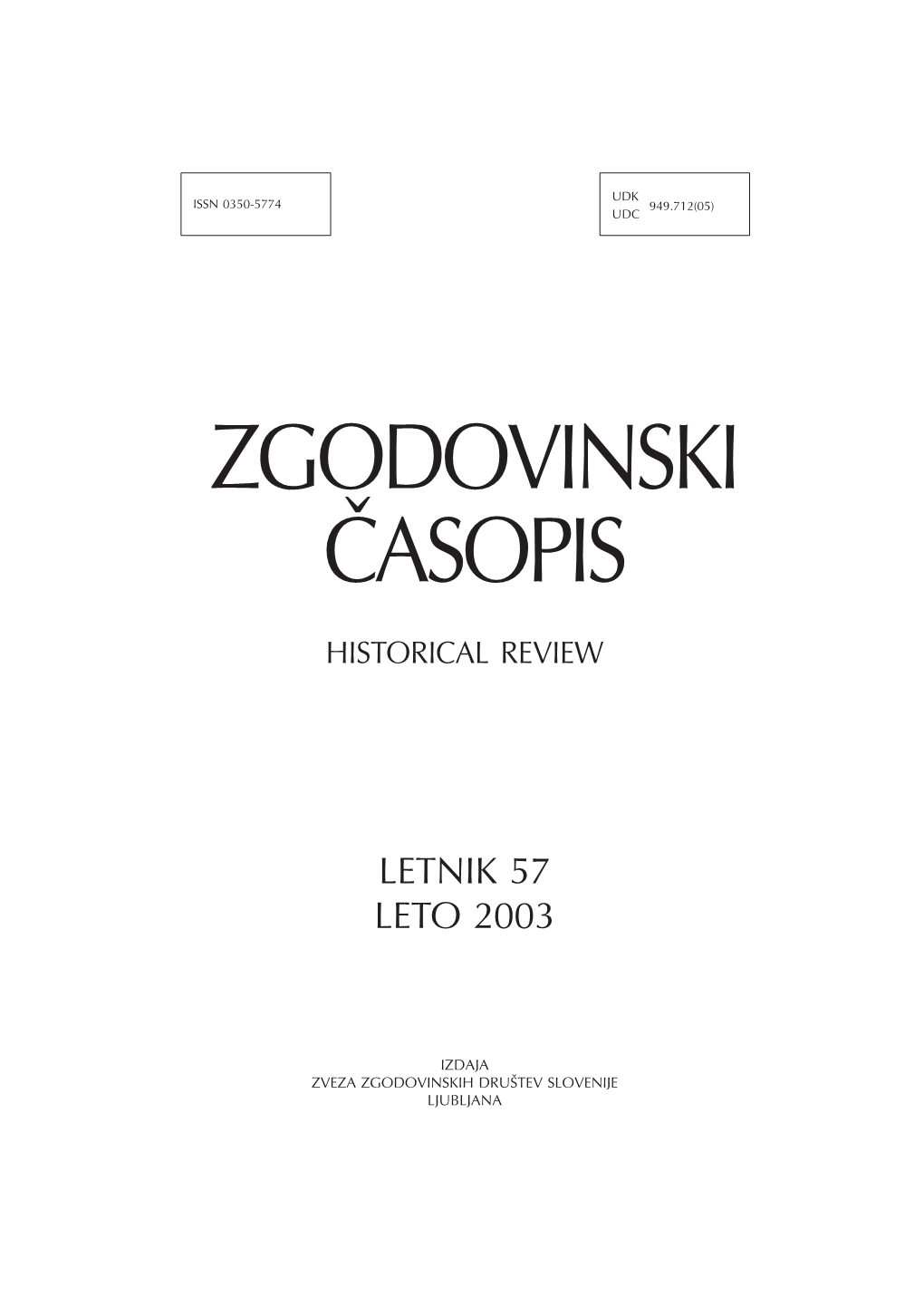 Zgodovinski ^Asopis