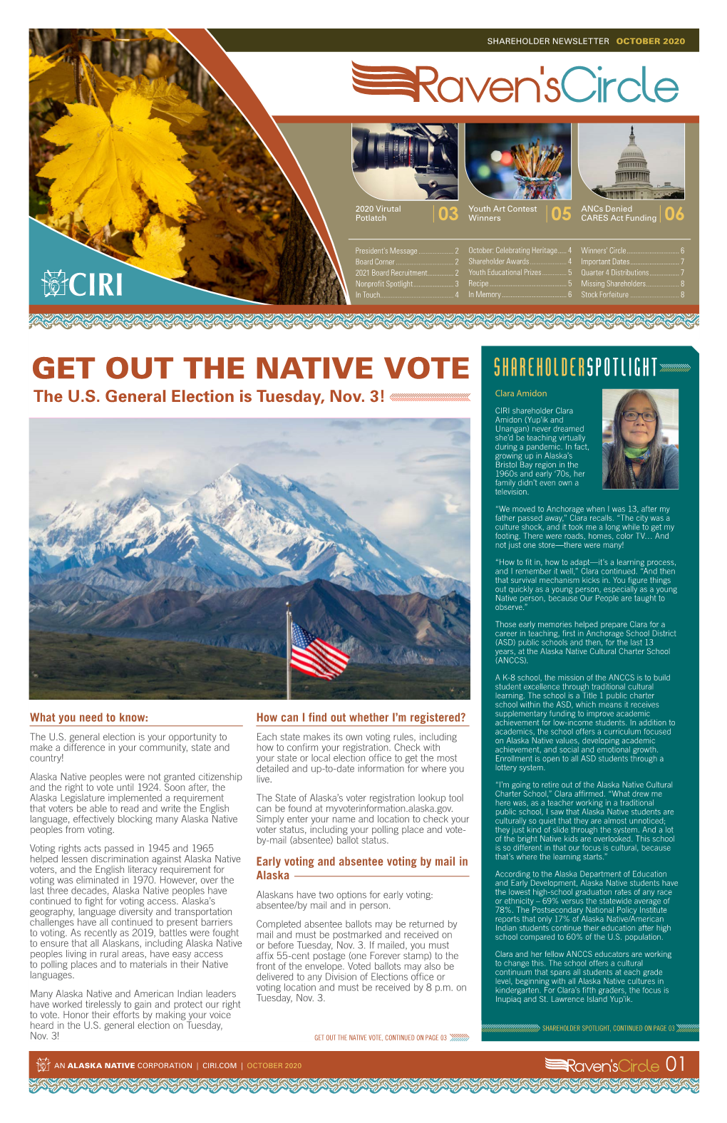 GET out the NATIVE VOTE Shareholderspotlight Clara Amidon the U.S