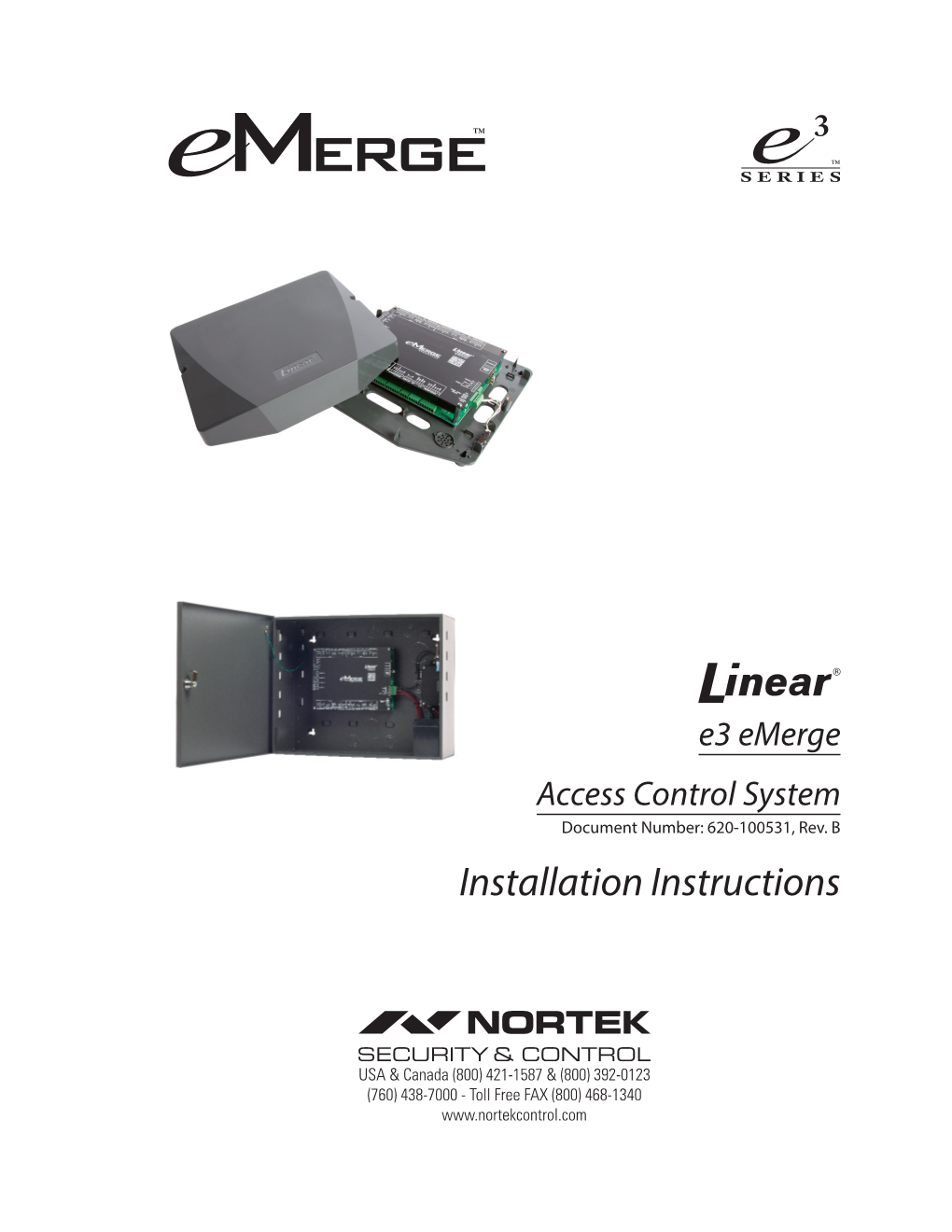 620-100531B E3 Emerge UL Installation Instructions.Indd