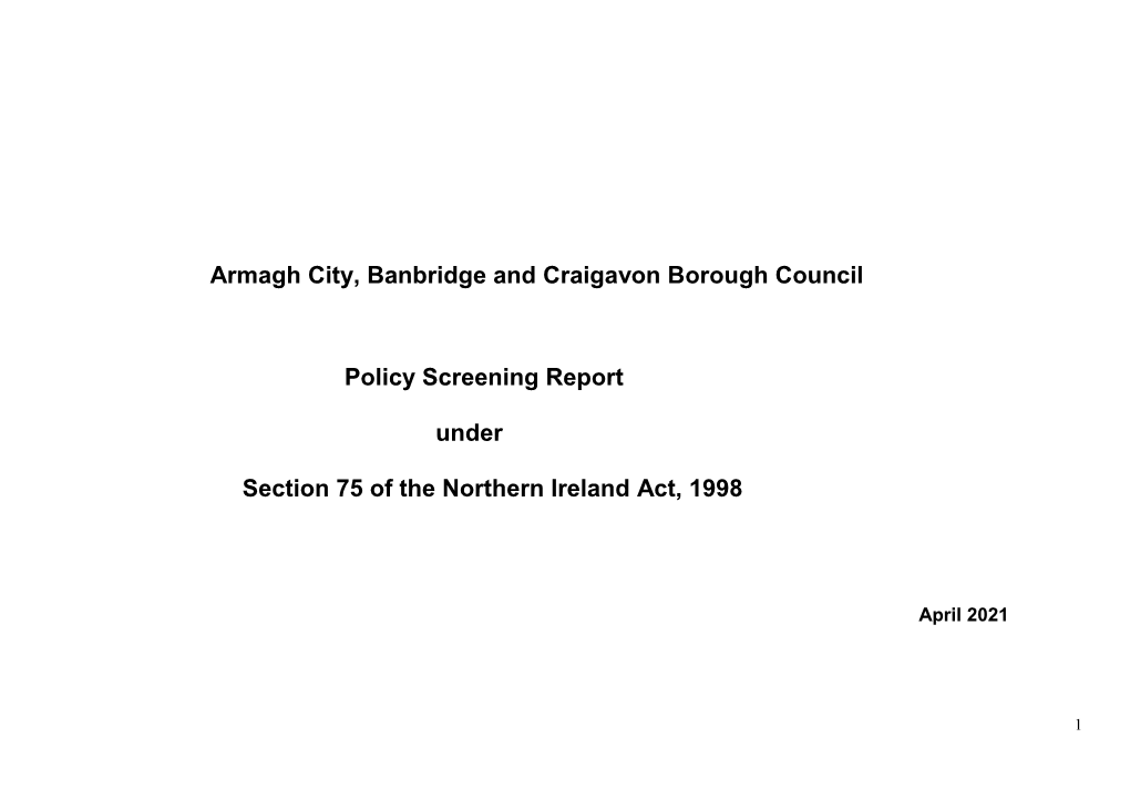 Policy Screening Report