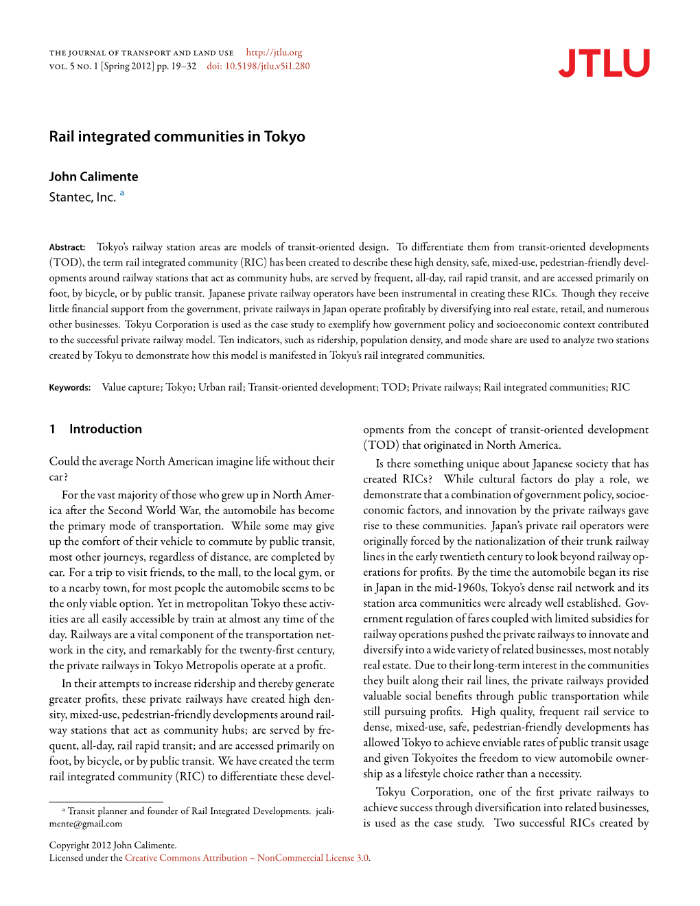 Rail Integrated Communities in Tokyo