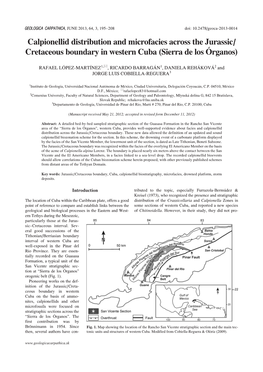 Cretaceous Boundary in Western Cuba (Sierra De Los Órganos)