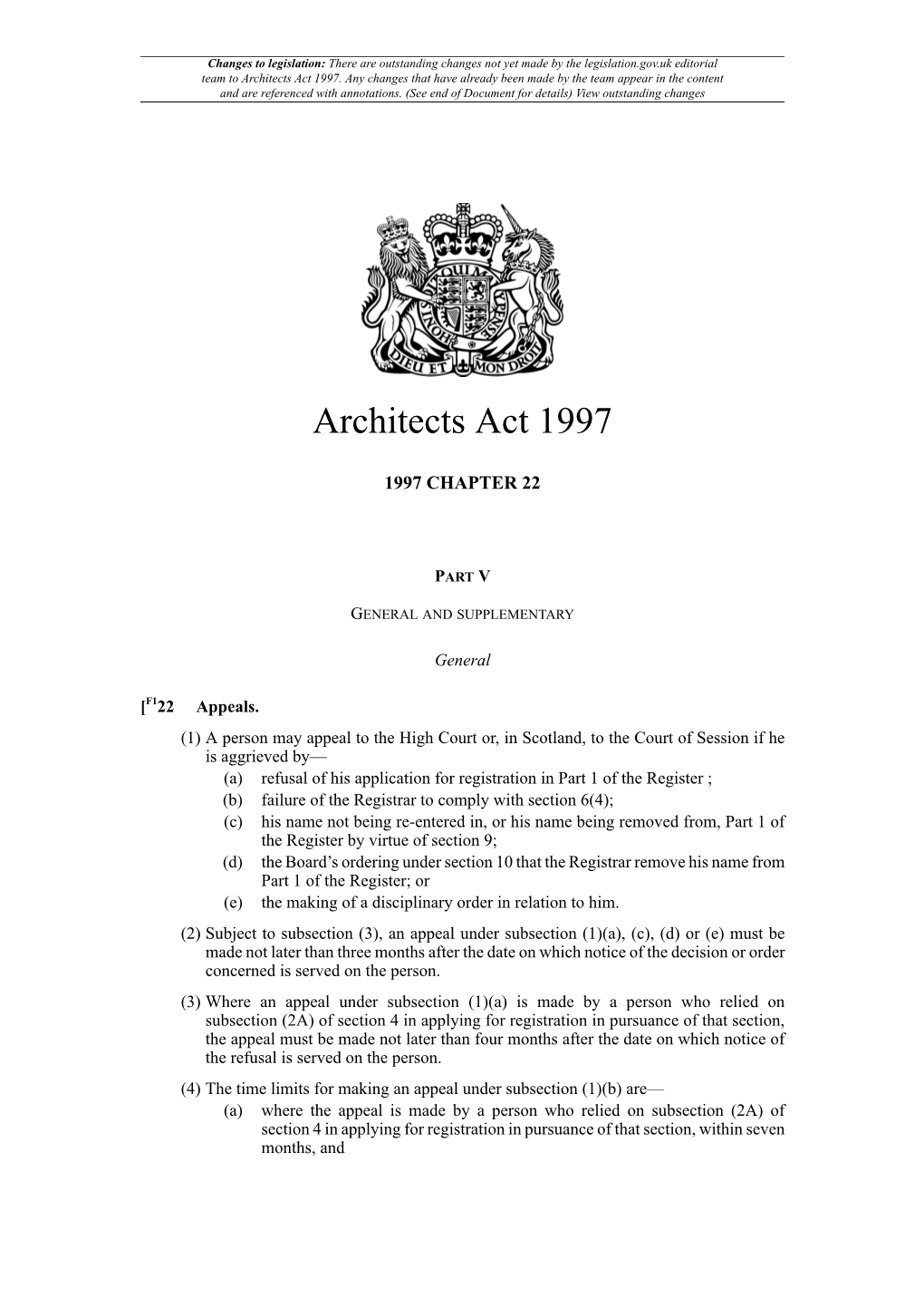 Architects Act 1997