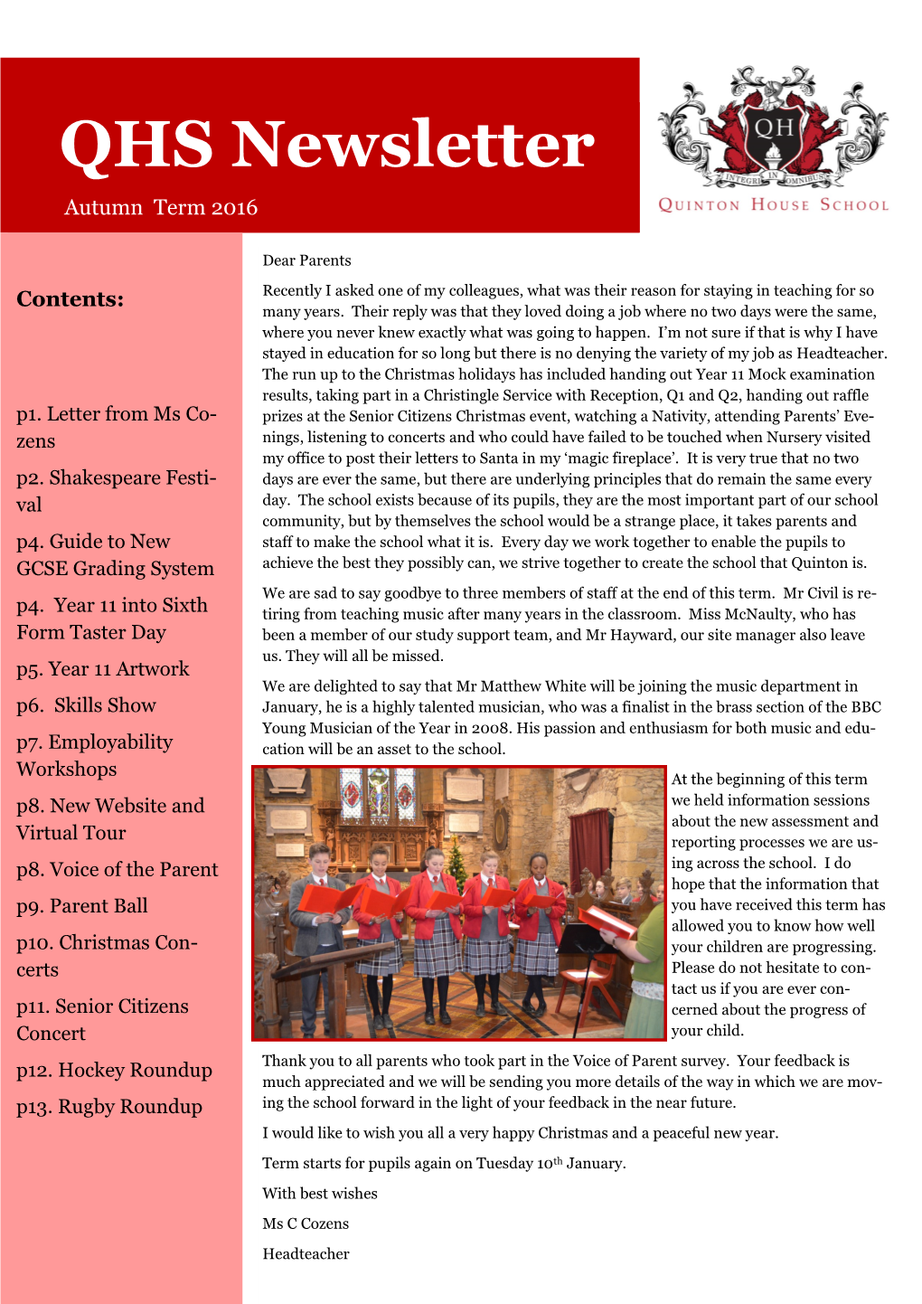 QHS Newsletter