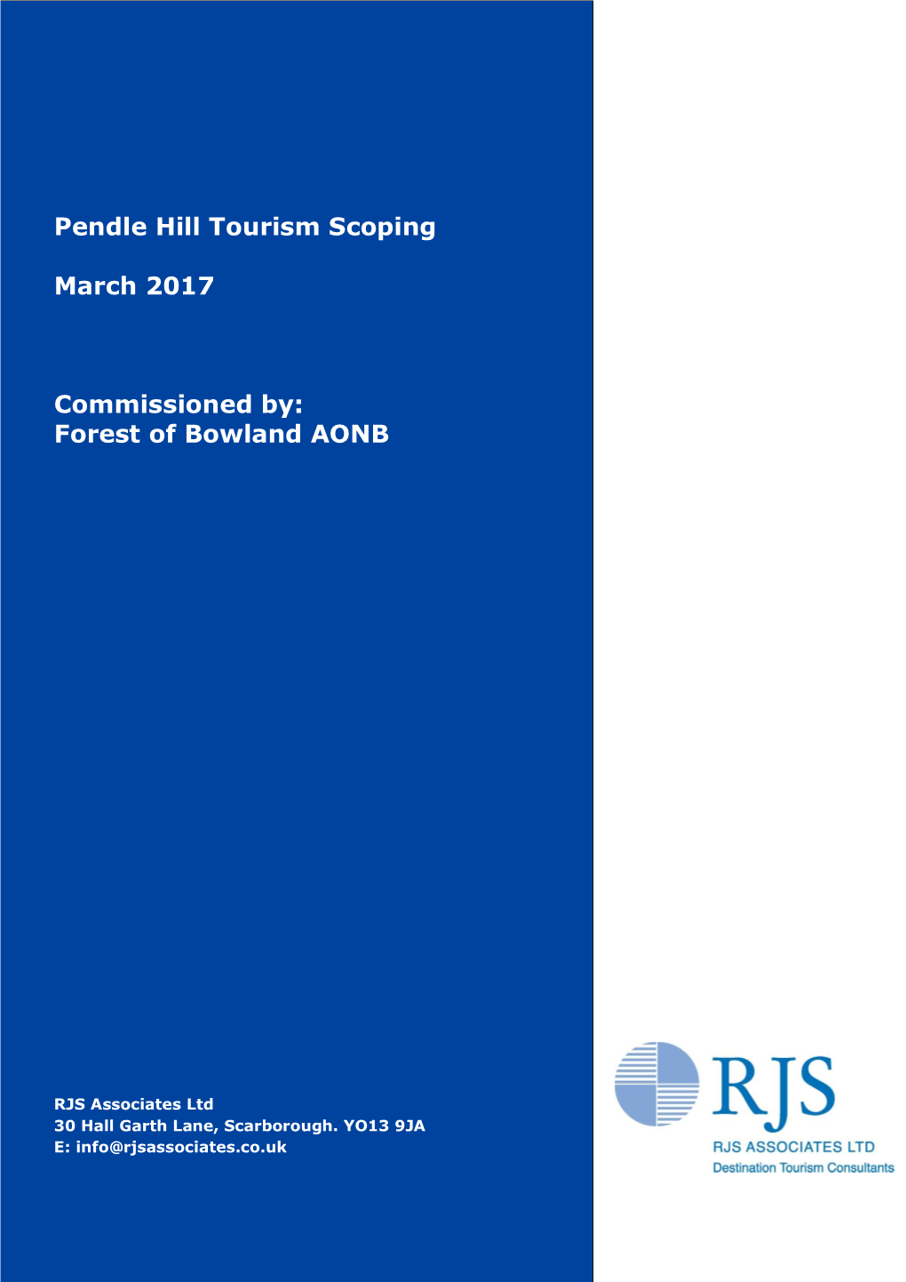 Pendle Hill Tourism Scoping March