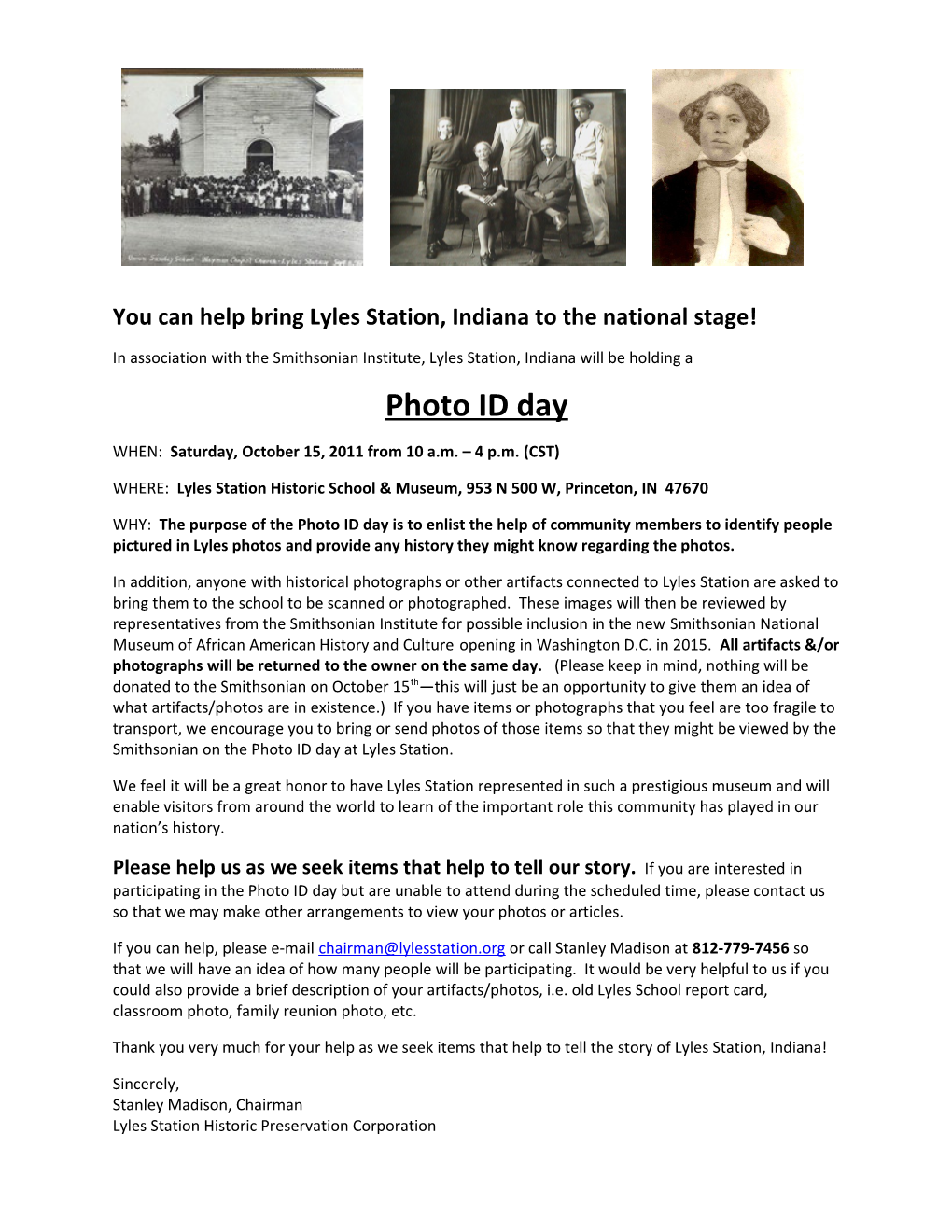 You Can Help Bring Lyles Station, Indiana to the National Stage!