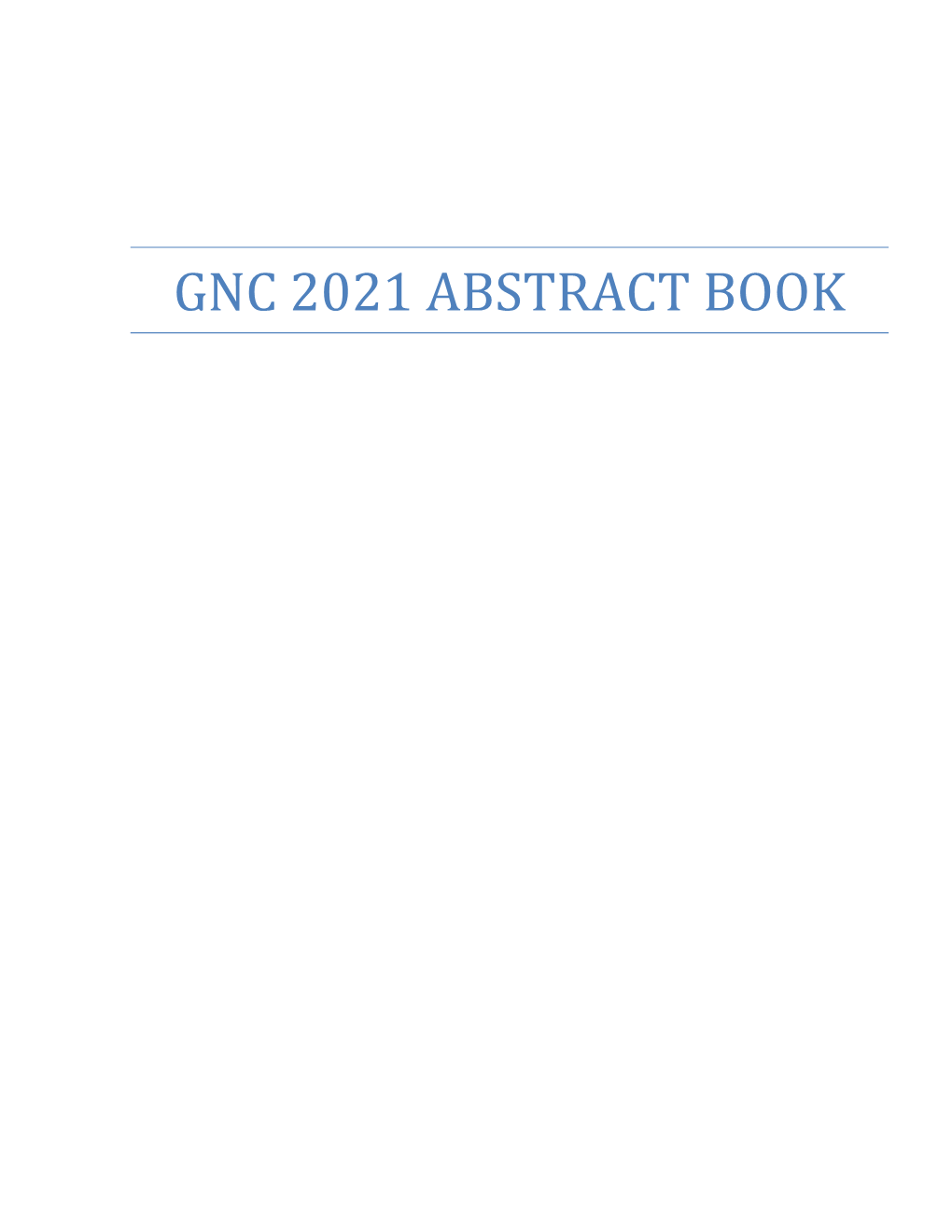 Gnc 2021 Abstract Book