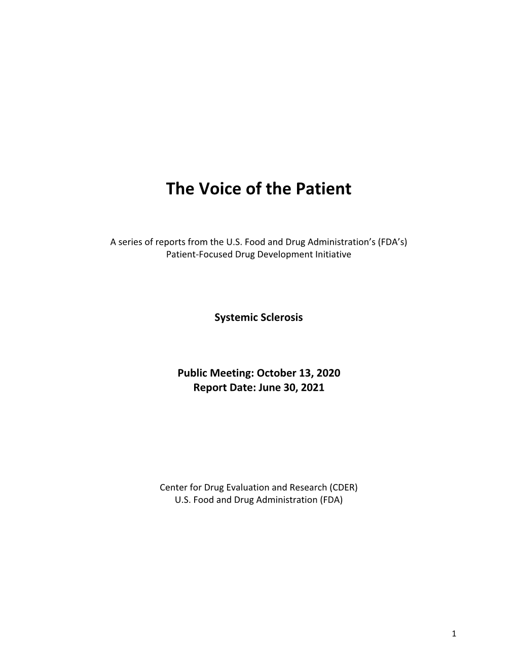 The Voice of the Patient