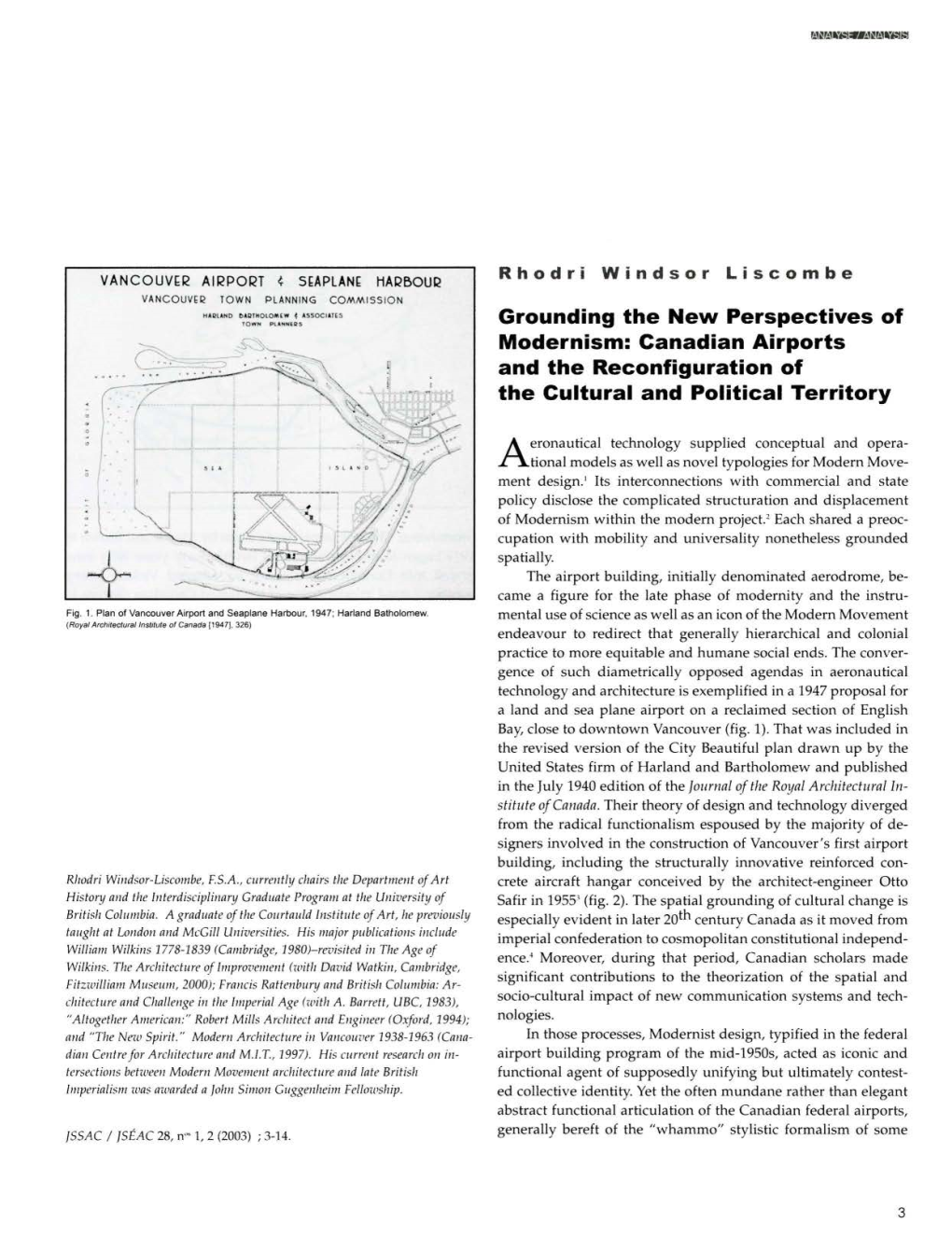 Grounding the New Perspectives of Modernism: Canadian Airports and the Reconfiguration of the Cultural and Political Territory