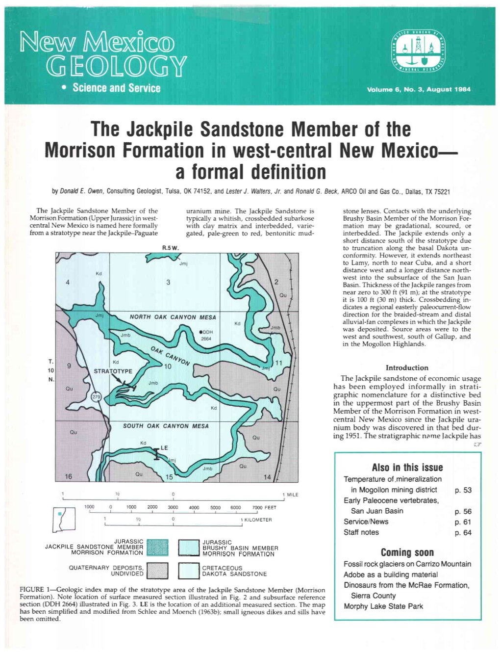 The Jackpile Sandstone Member of the Morrison Formation in West