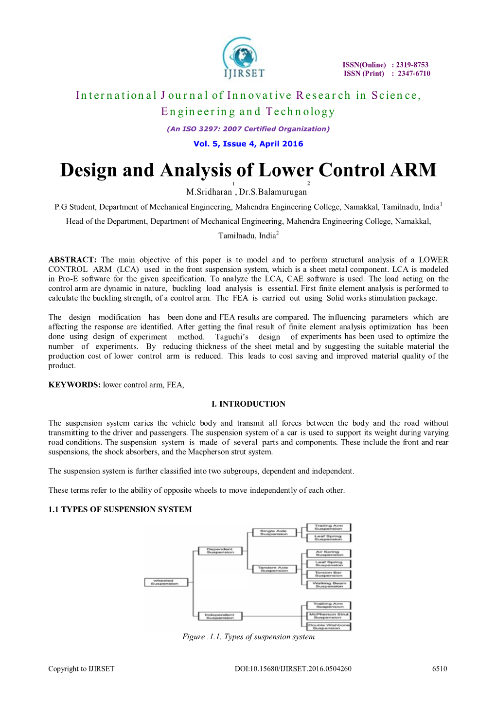 Design and Analysis of Lower Control