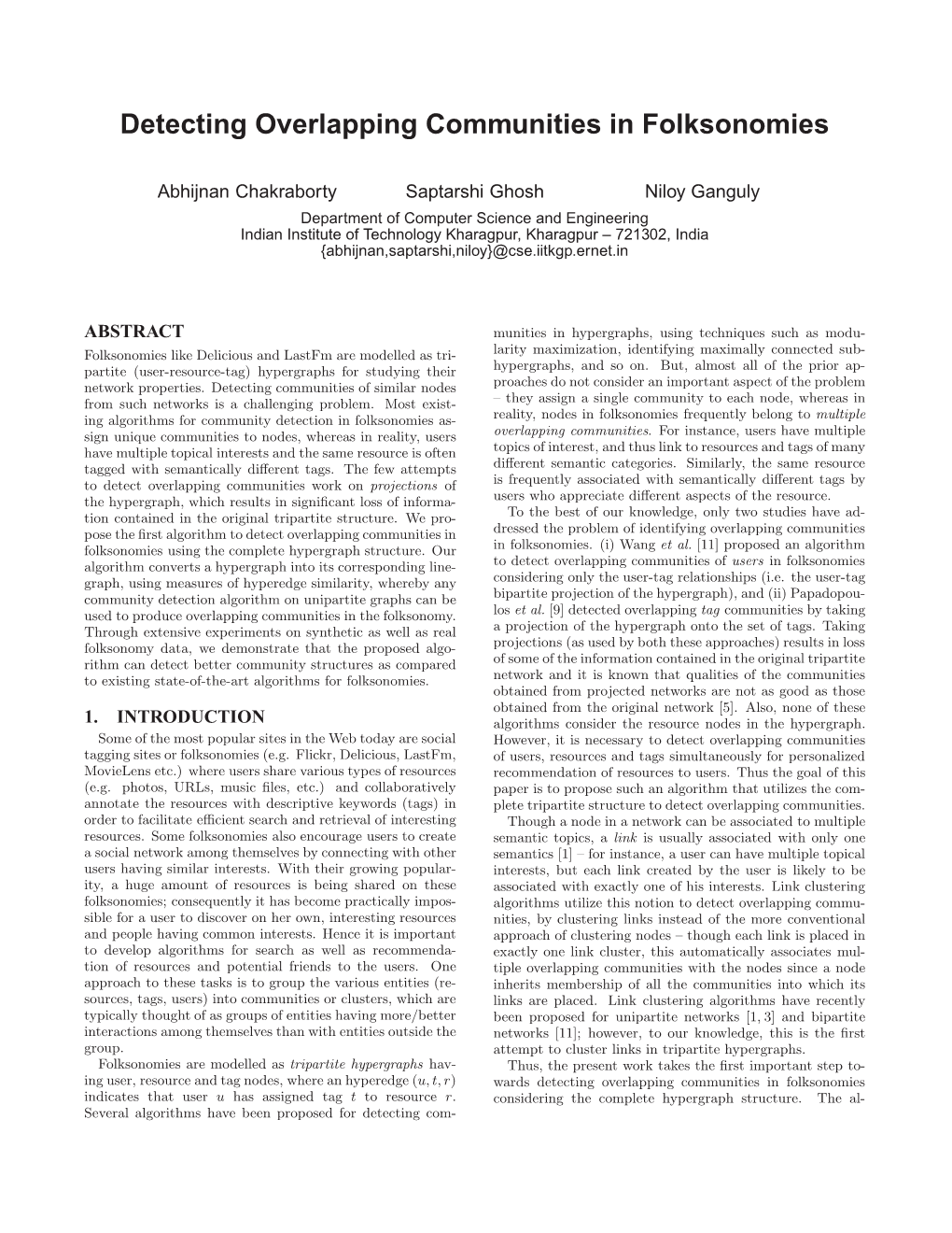 Detecting Overlapping Communities in Folksonomies