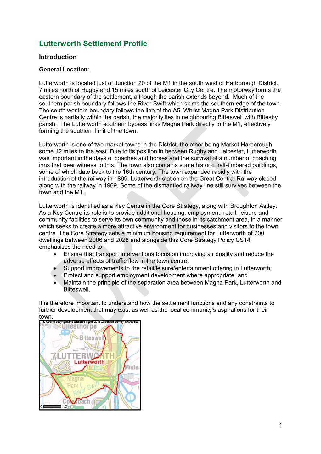 Lutterworth Settlement Profile Introduction