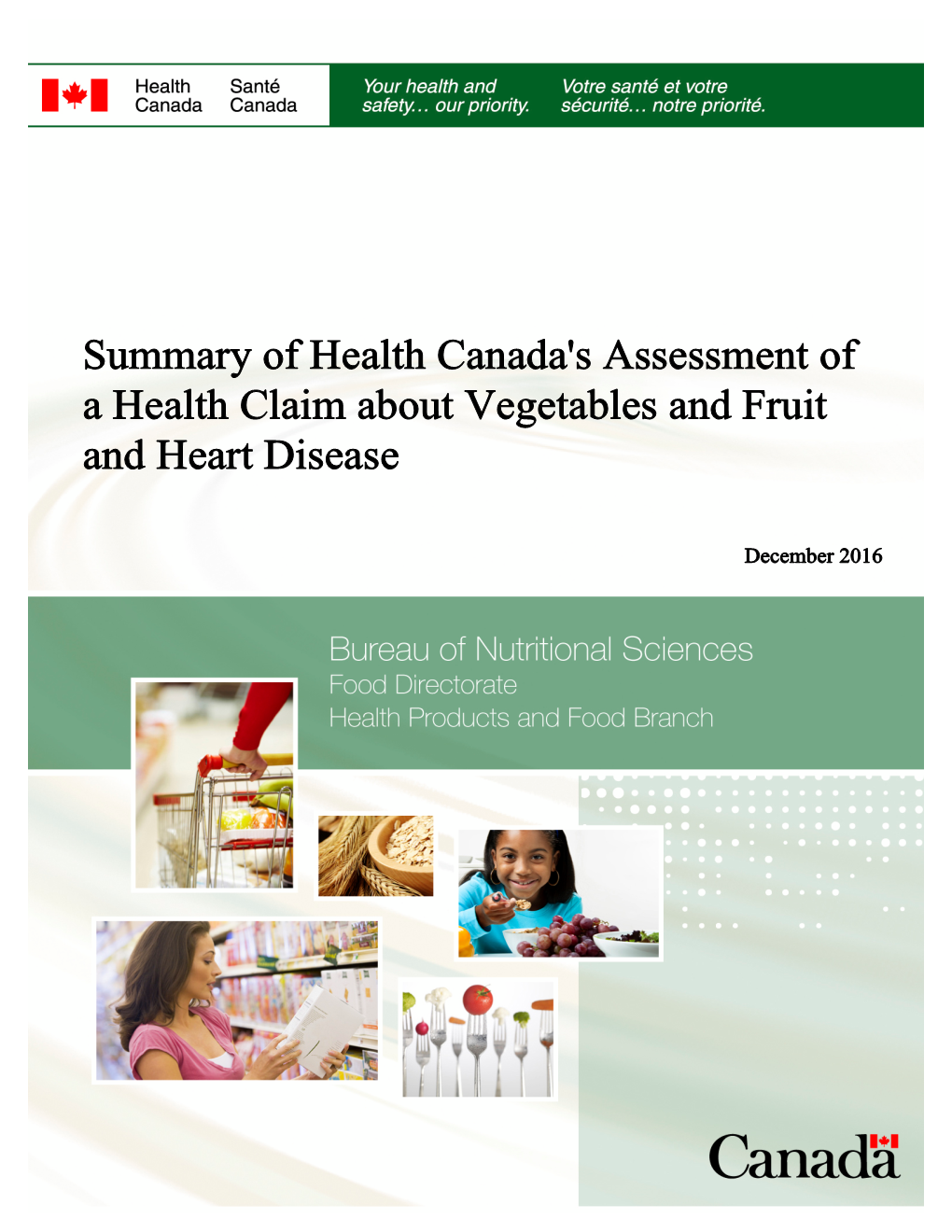 Health Claim About Vegetables and Fruit and Heart Disease