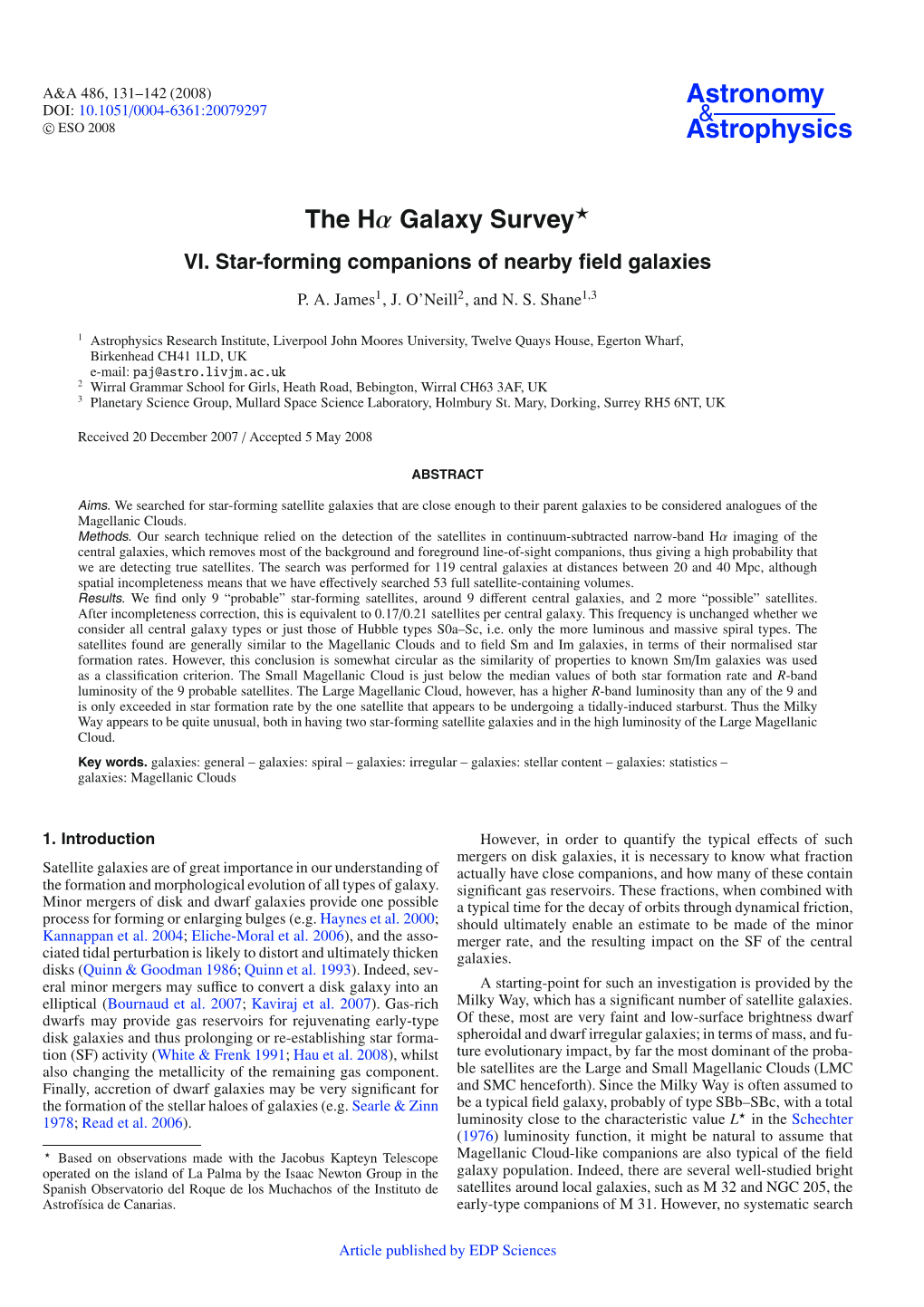 VI. Star-Forming Companions of Nearby Field Galaxies