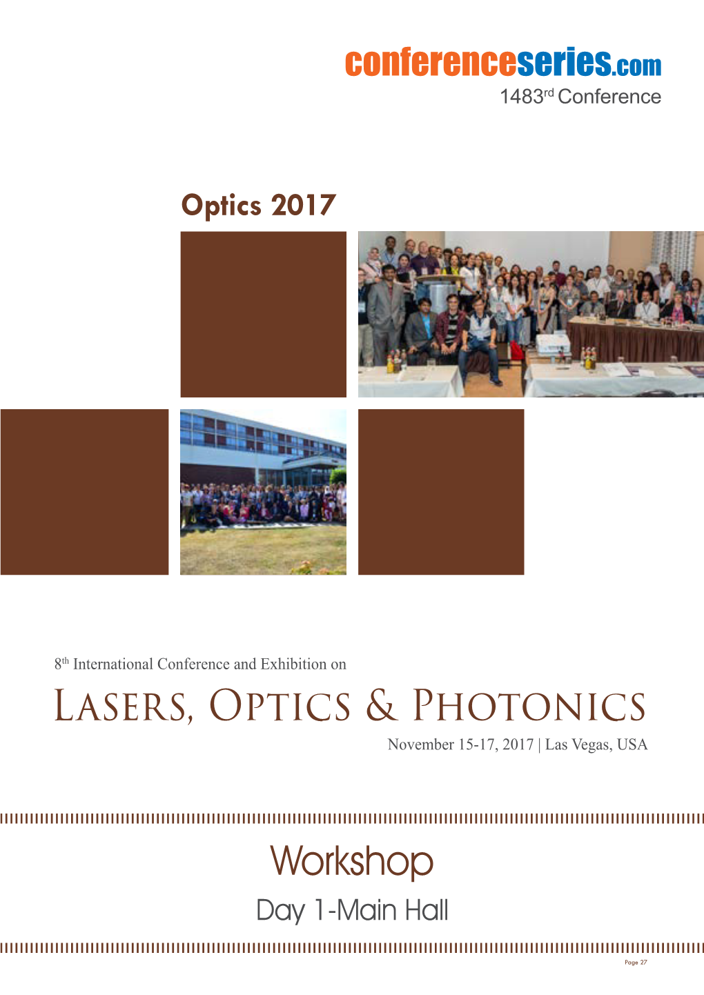 Lasers, Optics & Photonics Workshop