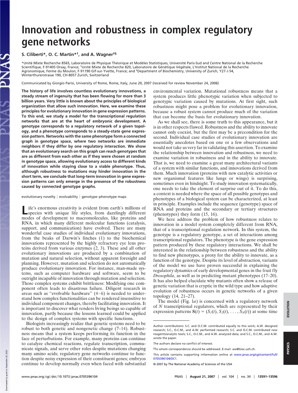 Innovation and Robustness in Complex Regulatory Gene Networks