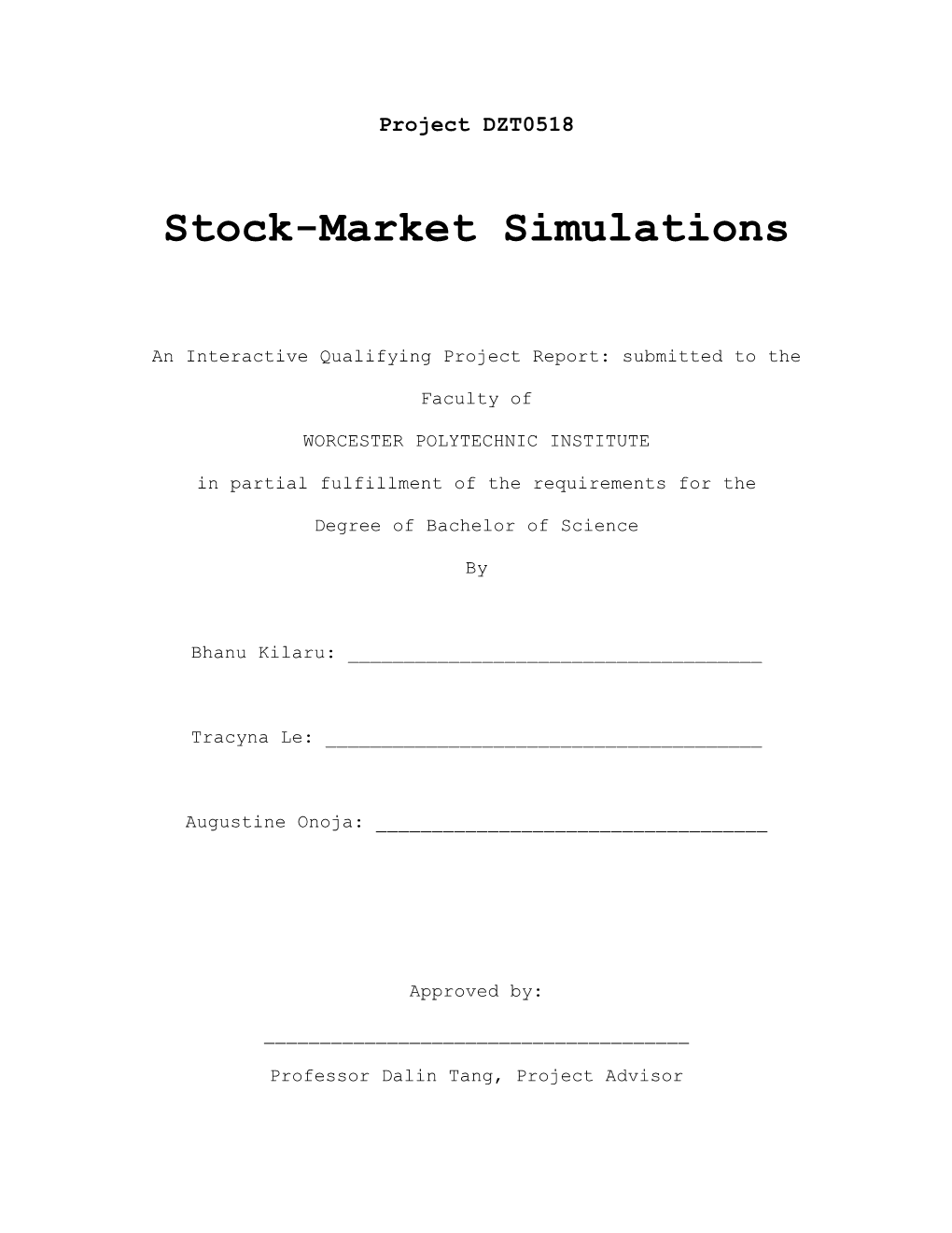 Stock-Market Simulations