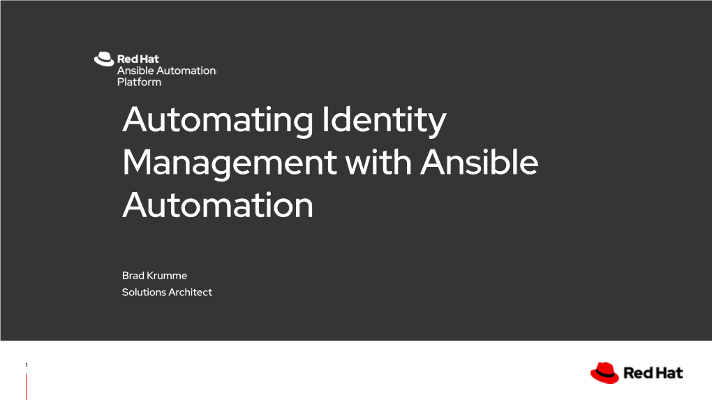 Automating Identity Management with Ansible Automation