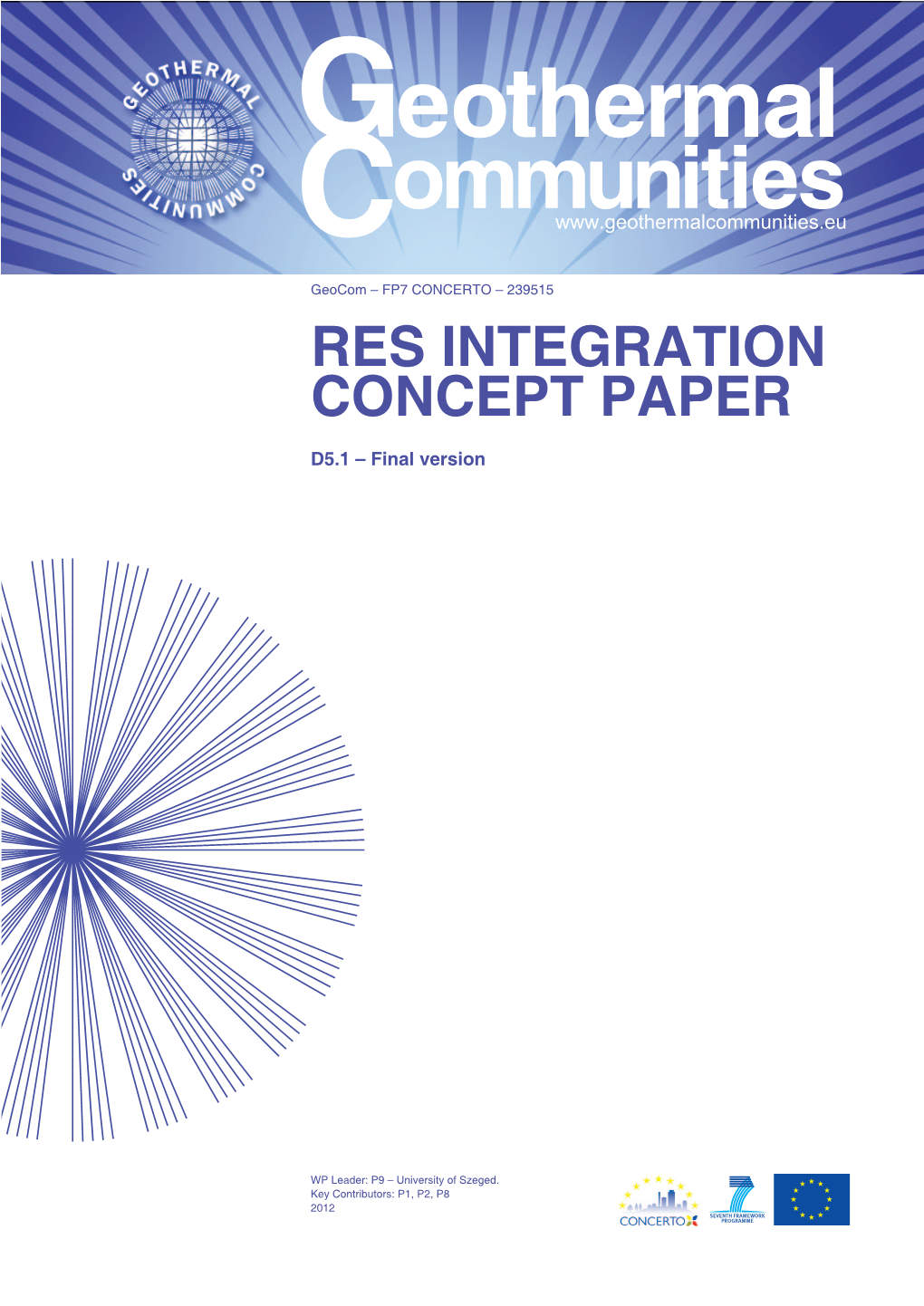 RES INTEGRATION CONCEPT PAPER D5.1 – Final Version