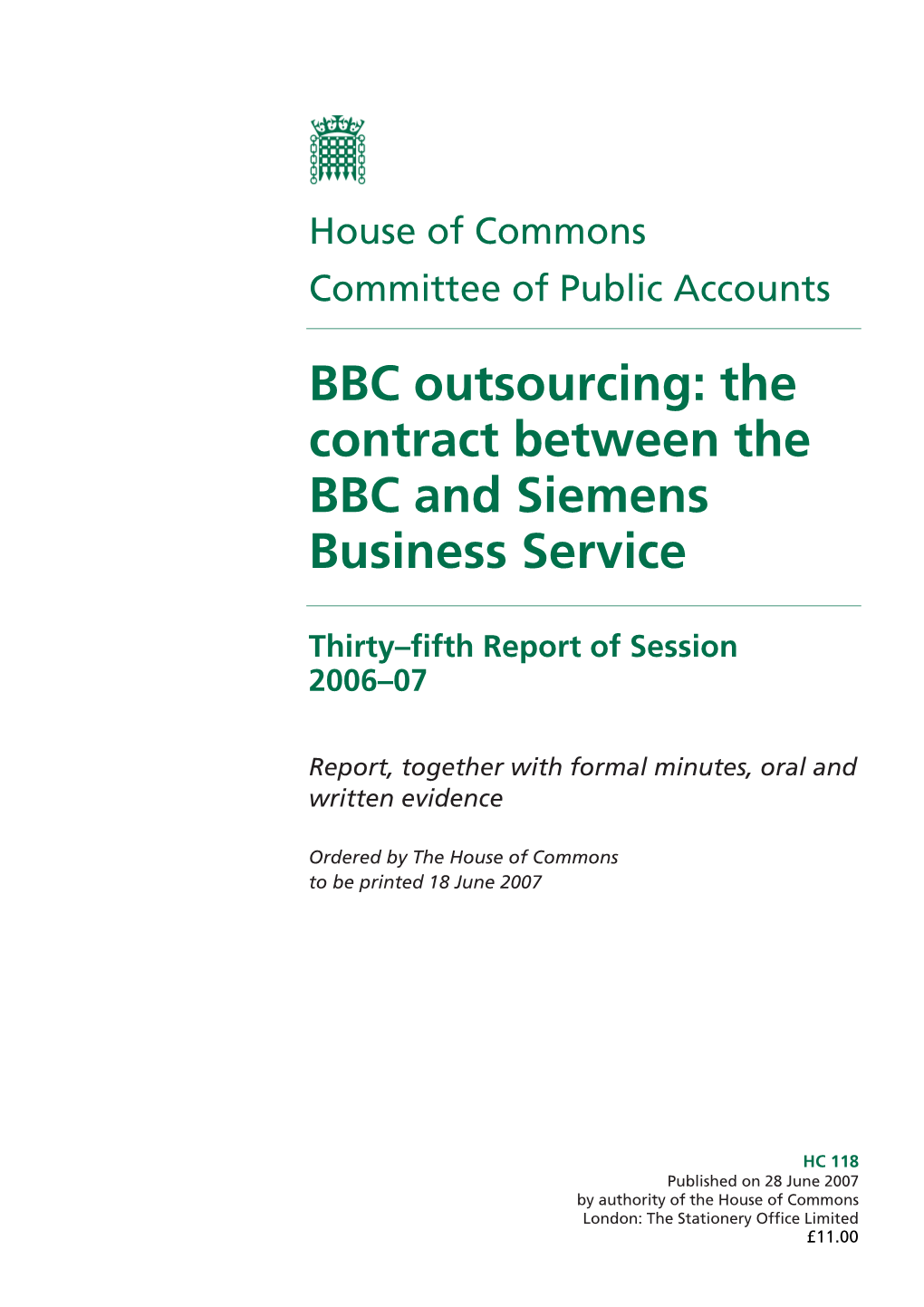 BBC Outsourcing: the Contract Between the BBC and Siemens Business Service