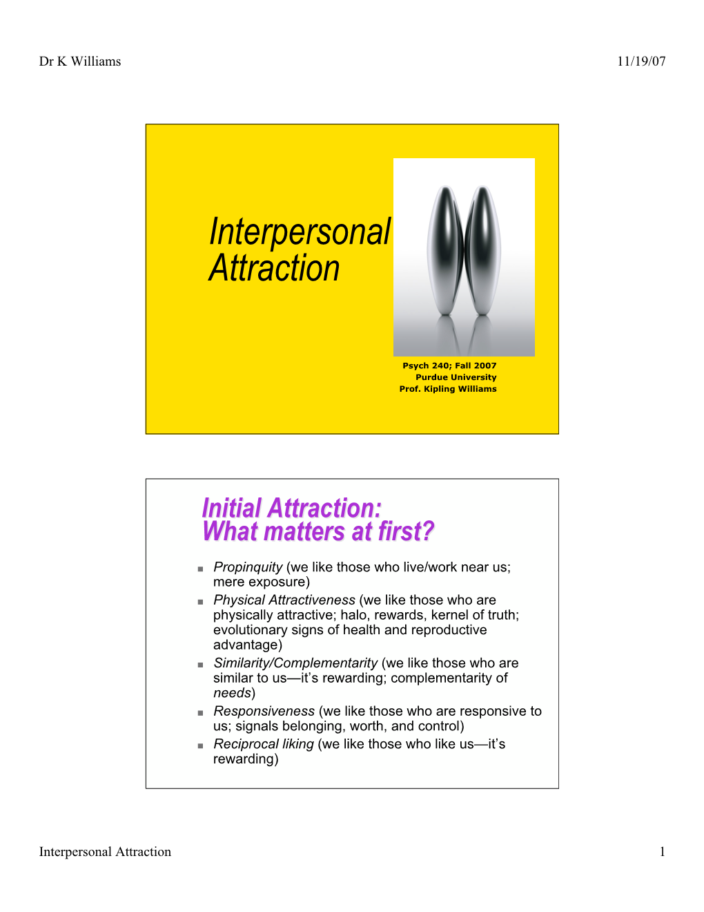 Interpersonal Attraction