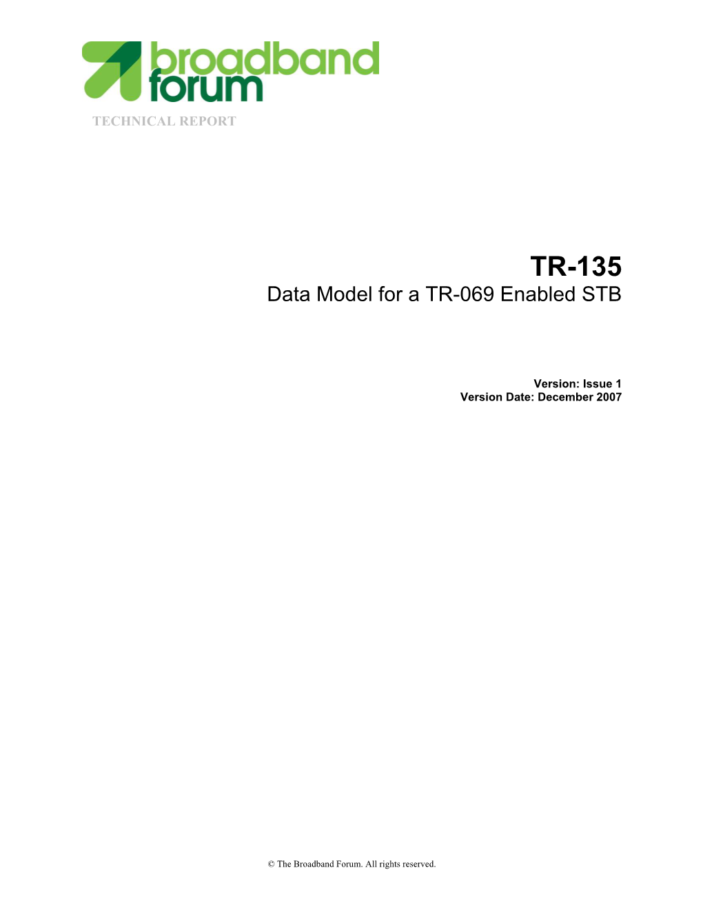 TR-135 Data Model for a TR-069 Enabled STB