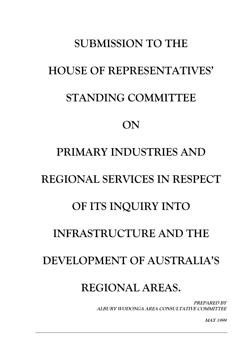 Albury-Wodonga Area Consultative Committee 4