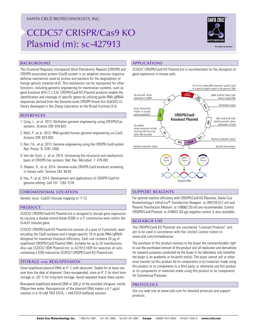 CCDC57 CRISPR/Cas9 KO Plasmid (M): Sc-427913