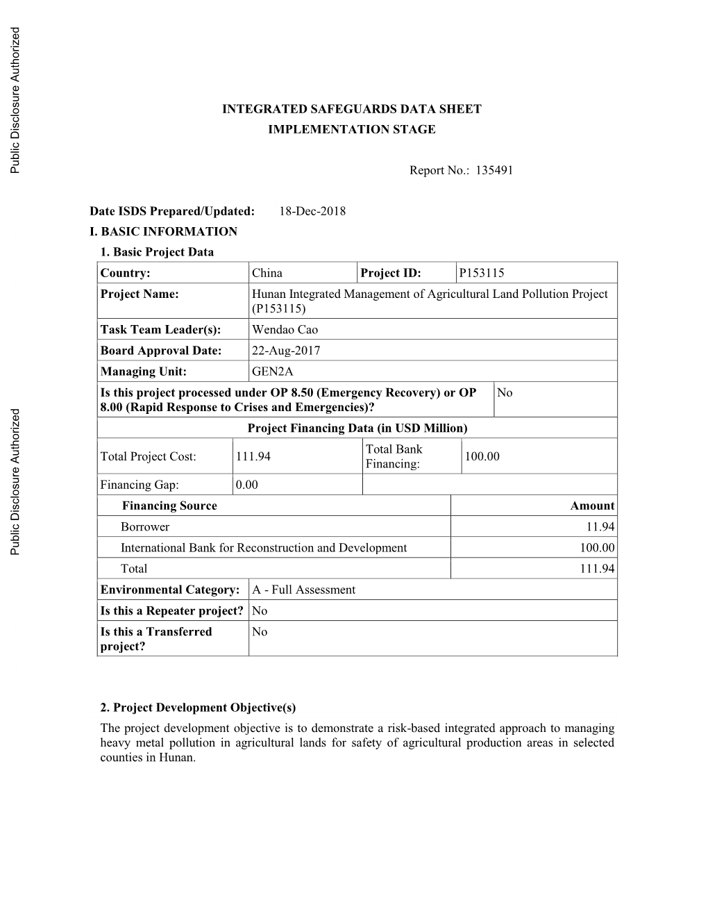 World Bank Document