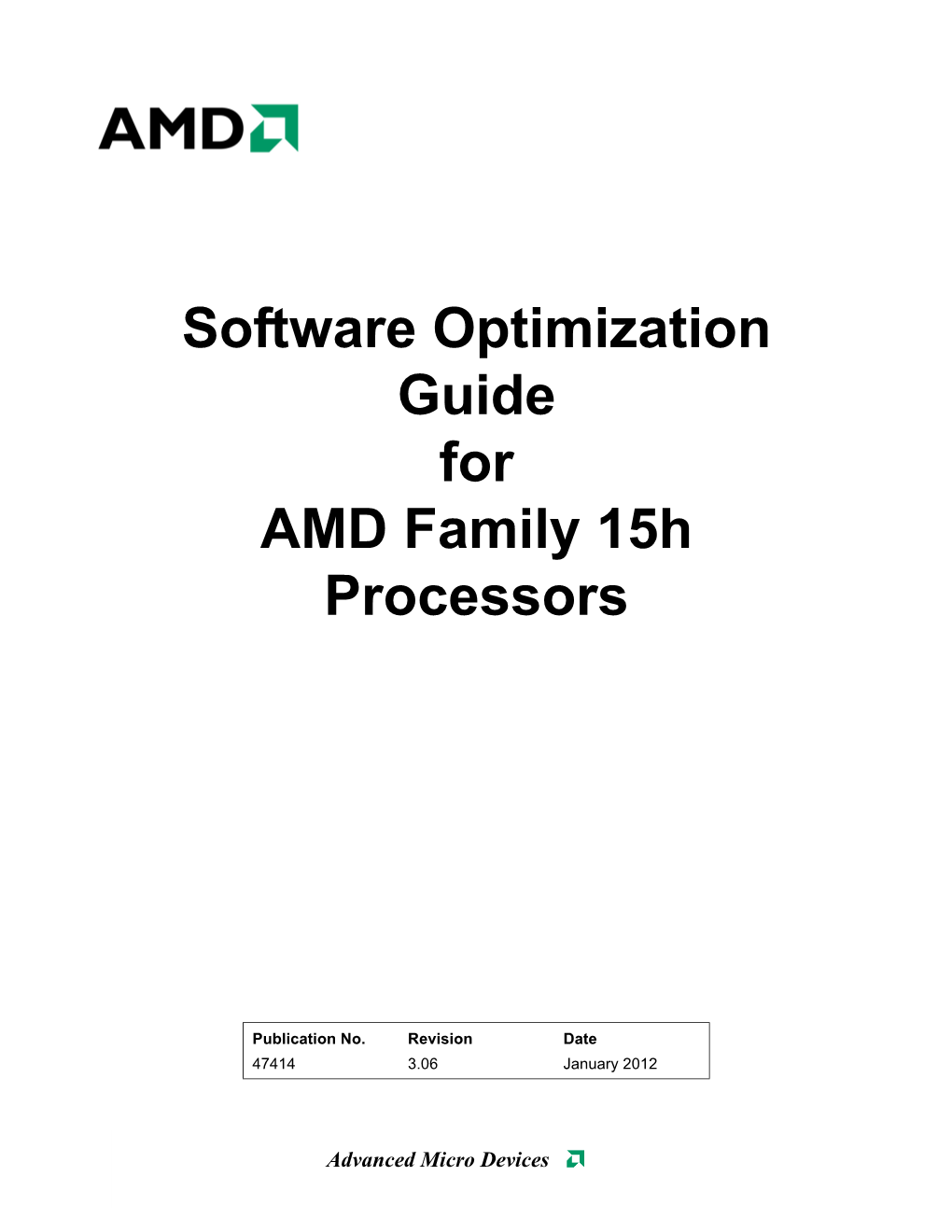 Software Optimization Guide for Amd Family 15H Processors (.Pdf)