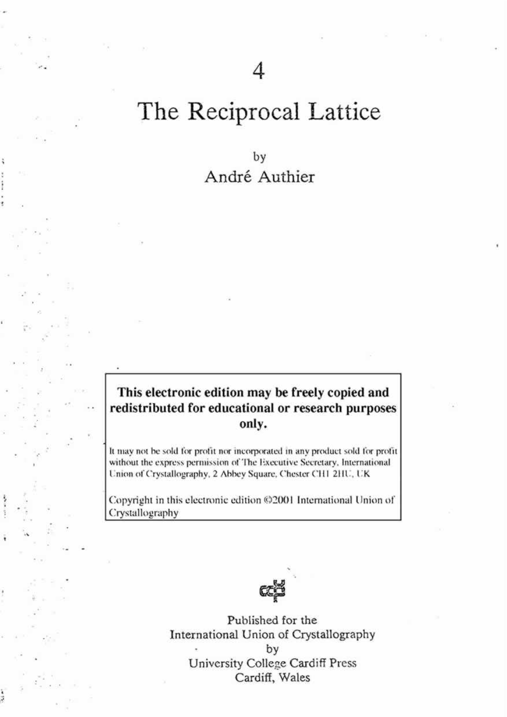 The 4 Reciprocal Lattice