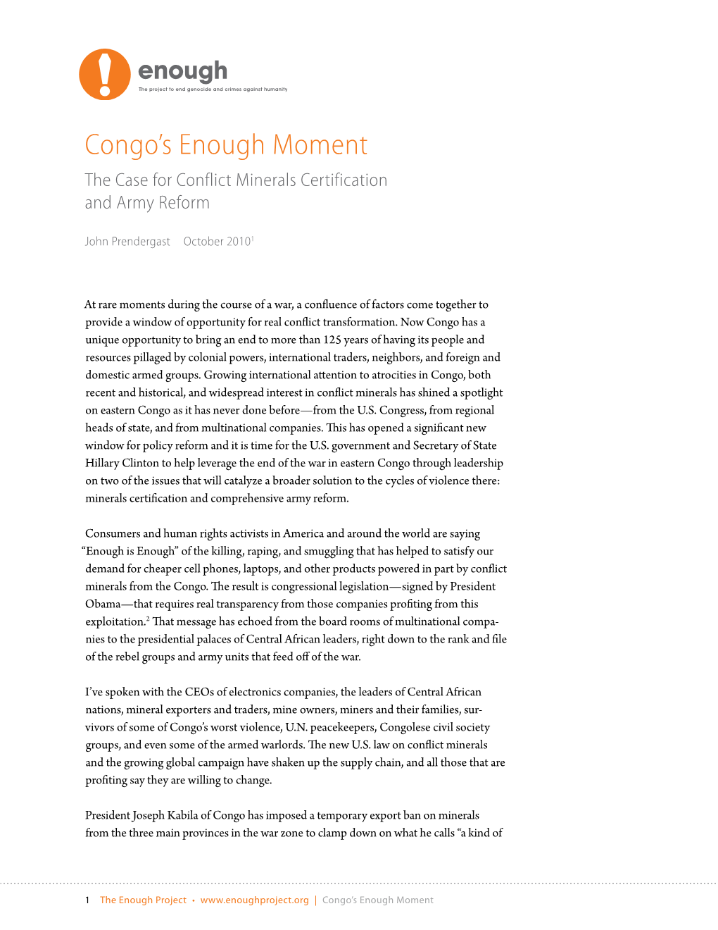 Congo's Enough Moment