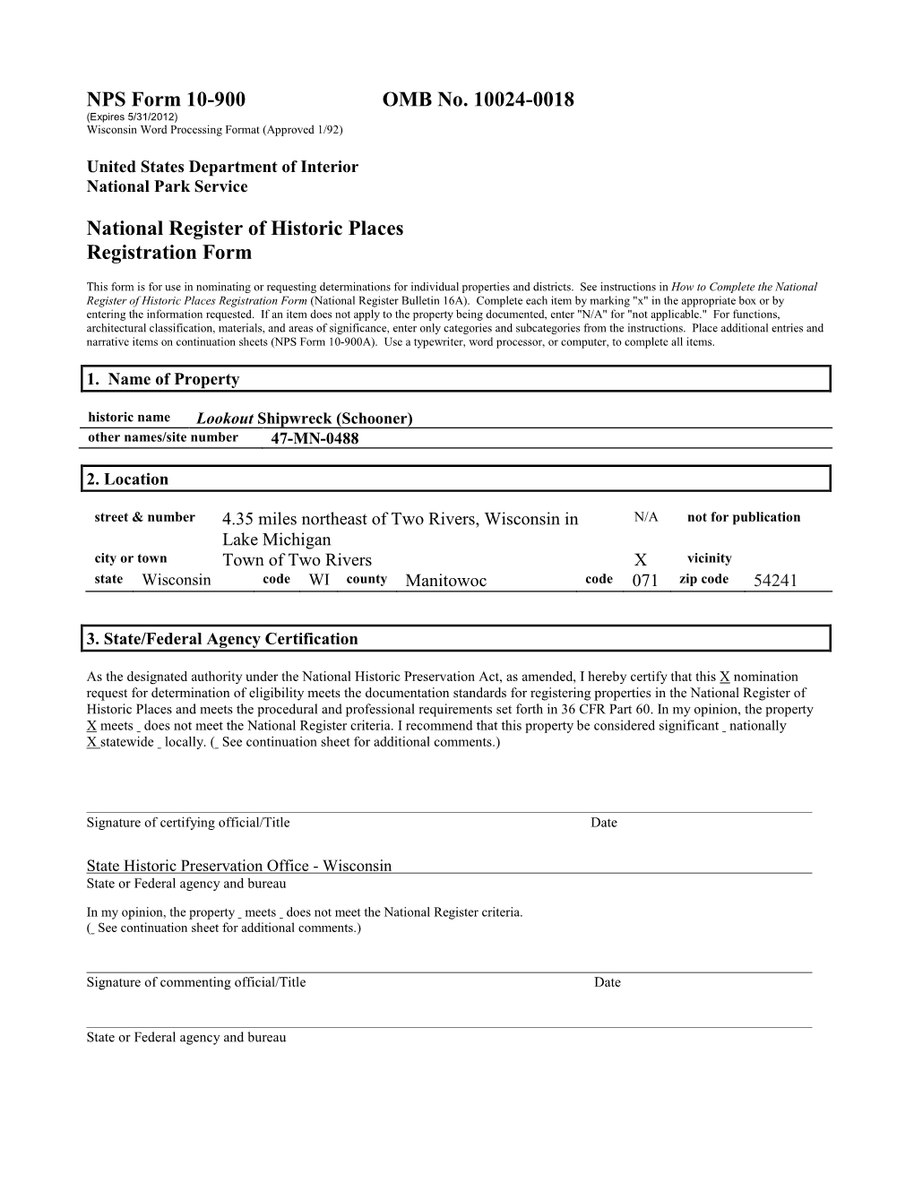 National Register of Historic Places Registration Form NPS Form 10