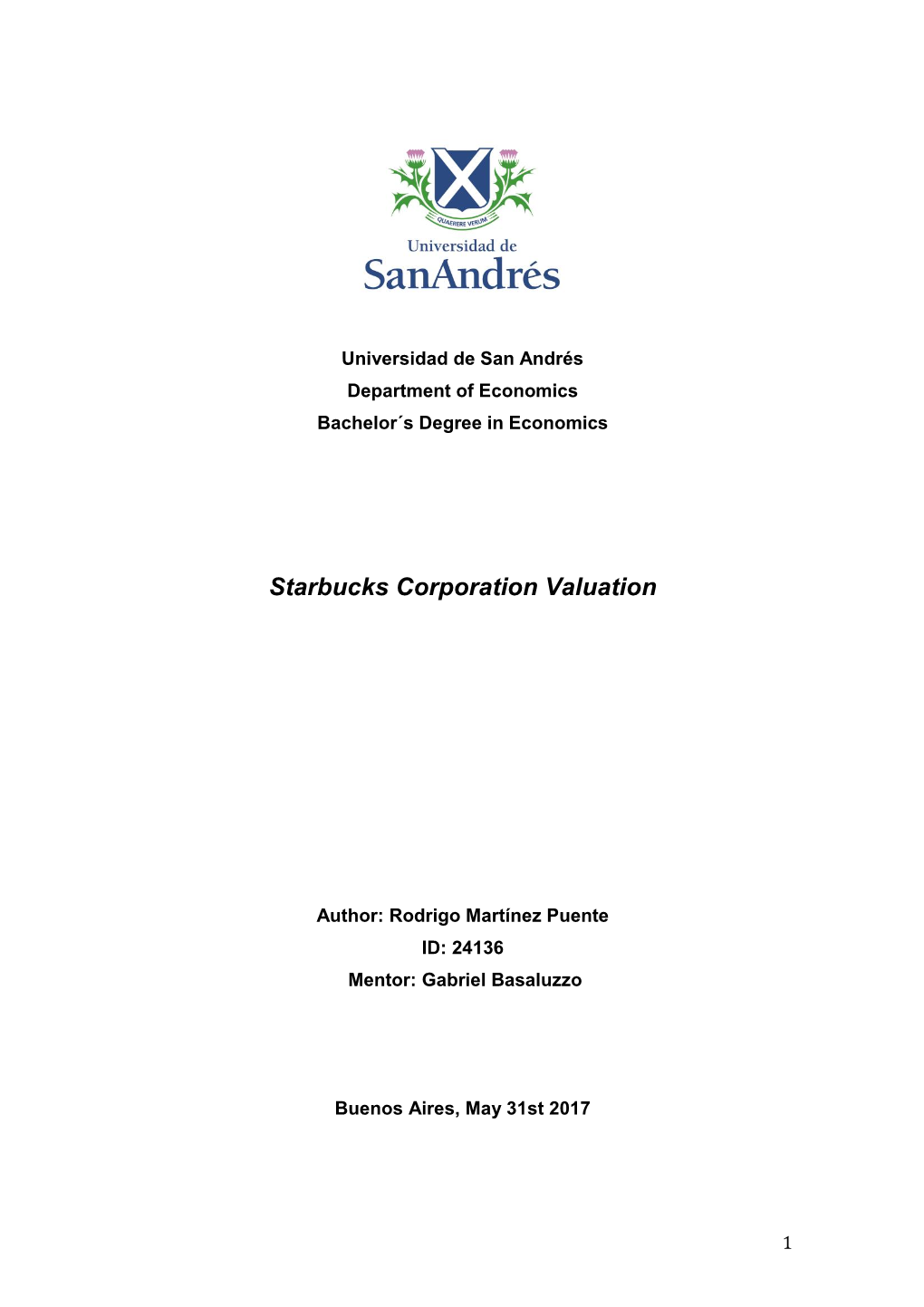 Starbucks Corporation Valuation