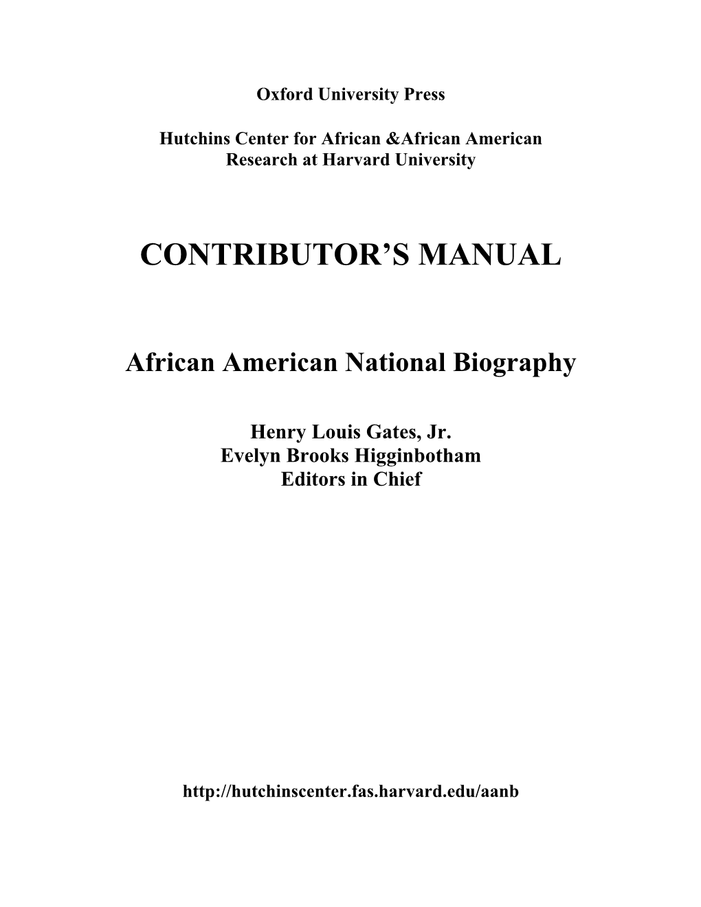 Download the Contributor's Manual