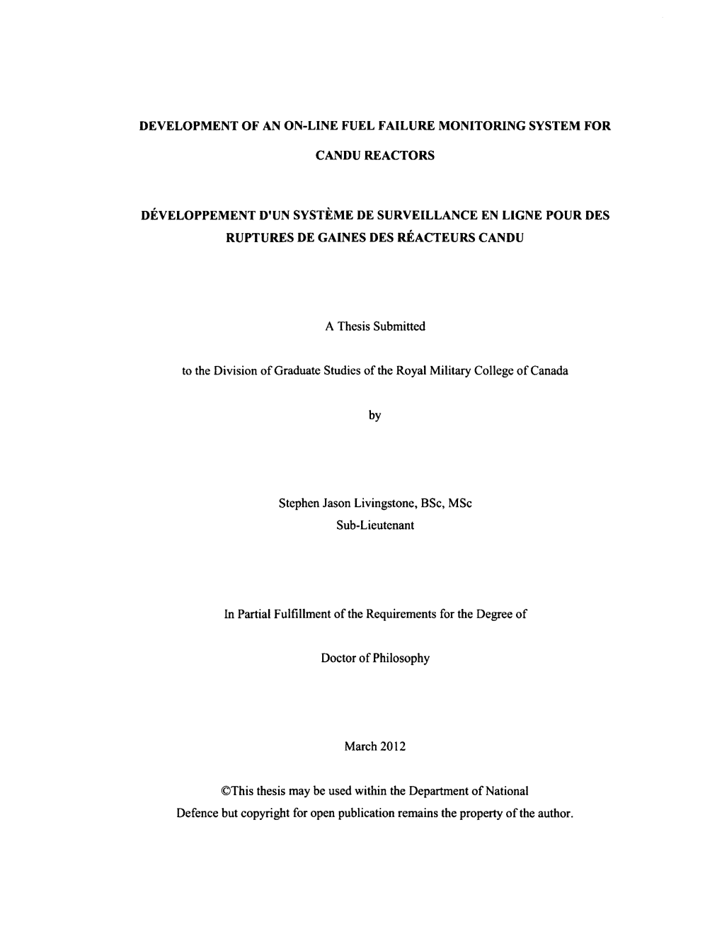 Development of an On-Line Fuel Failure Monitoring System For