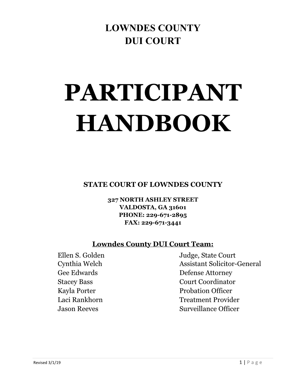 Participant Handbook