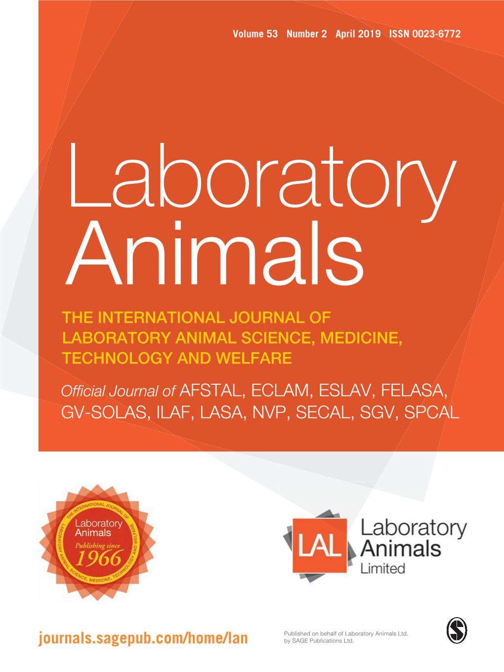 Official Journal of AFSTAL, ECLAM, ESLAV, FELASA, GV-SOLAS, ILAF, LASA, NVP, SECAL, SGV, SPCAL