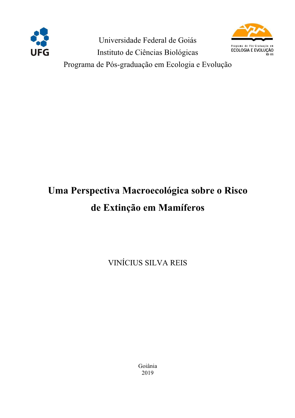 Uma Perspectiva Macroecológica Sobre O Risco De Extinção Em Mamíferos