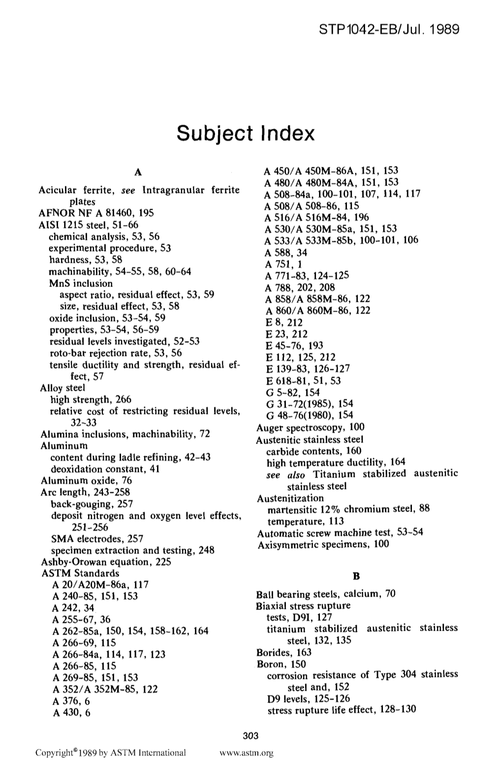 Subject Index